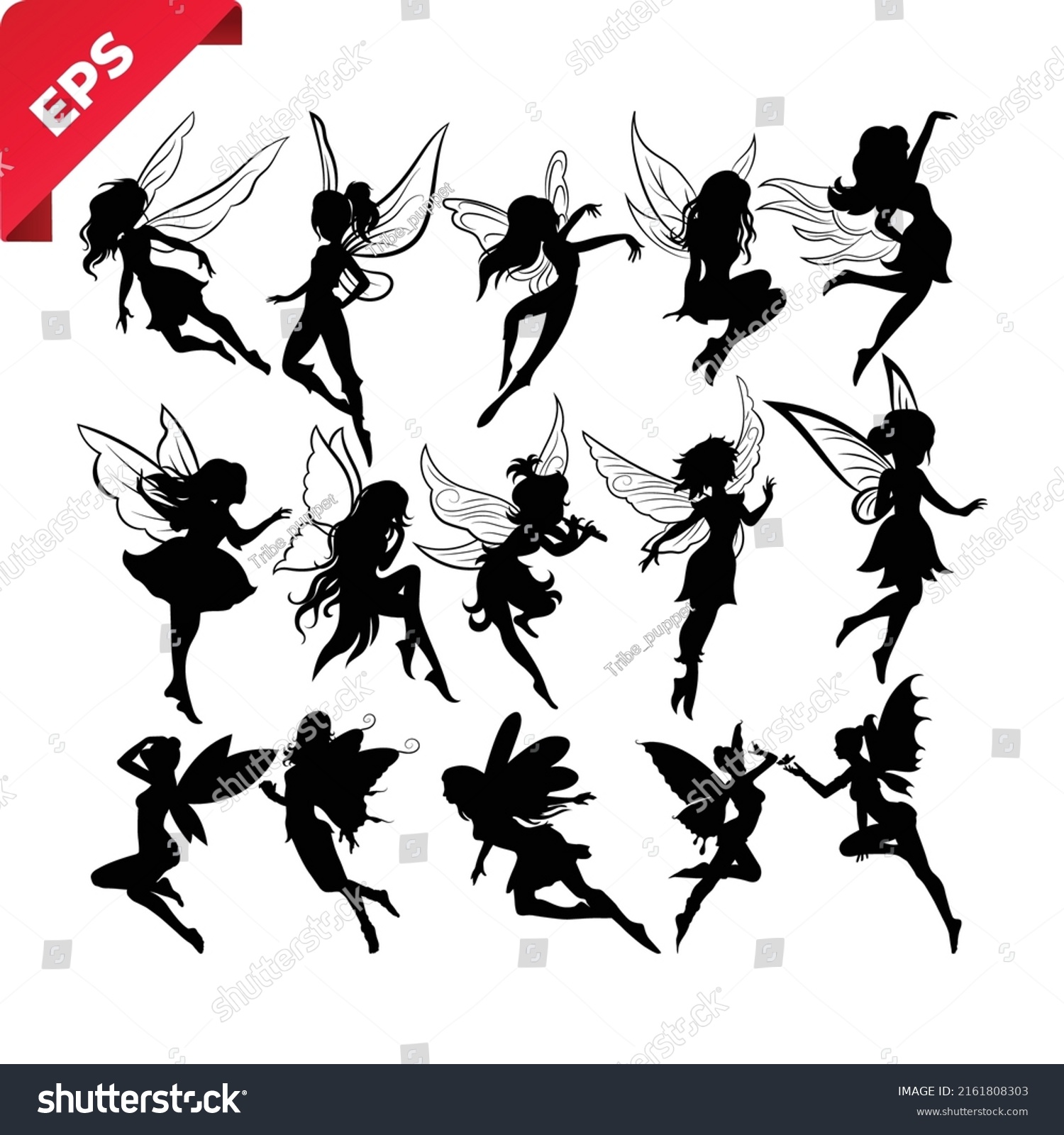 SVG of Fairy vector silhouette black and white svg