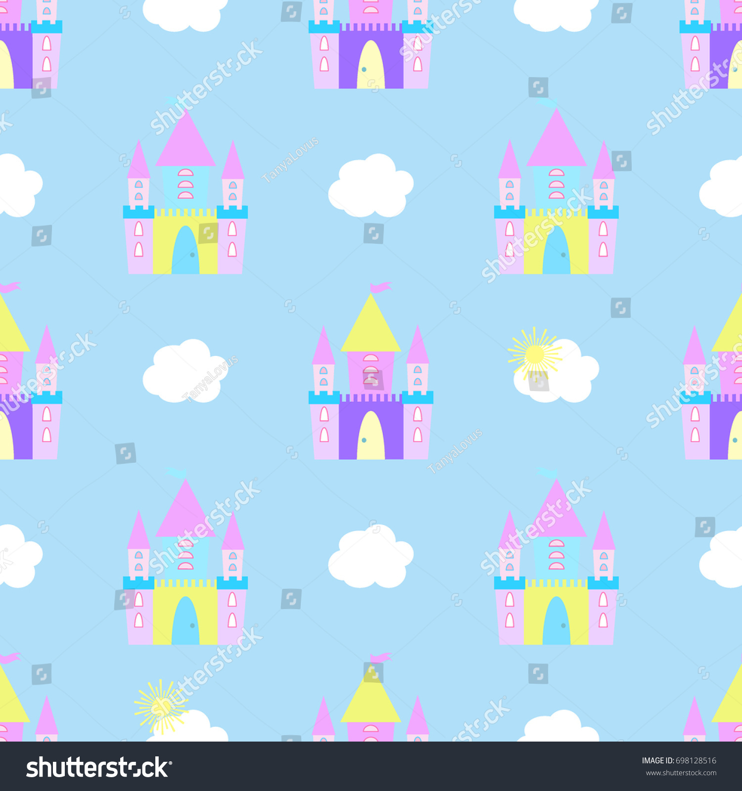 SVG of Fairytale castle seamless pattern vector svg