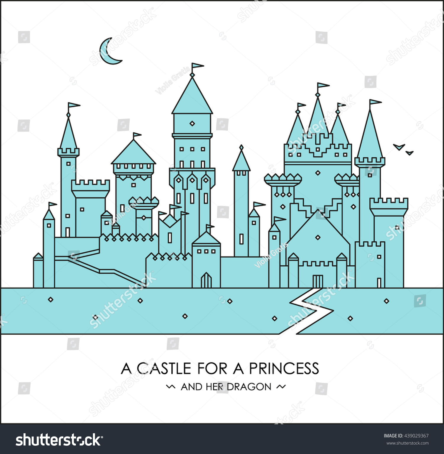 Download Fairytale Story Kids Girls Magic Castle Stock Vector Royalty Free 439029367