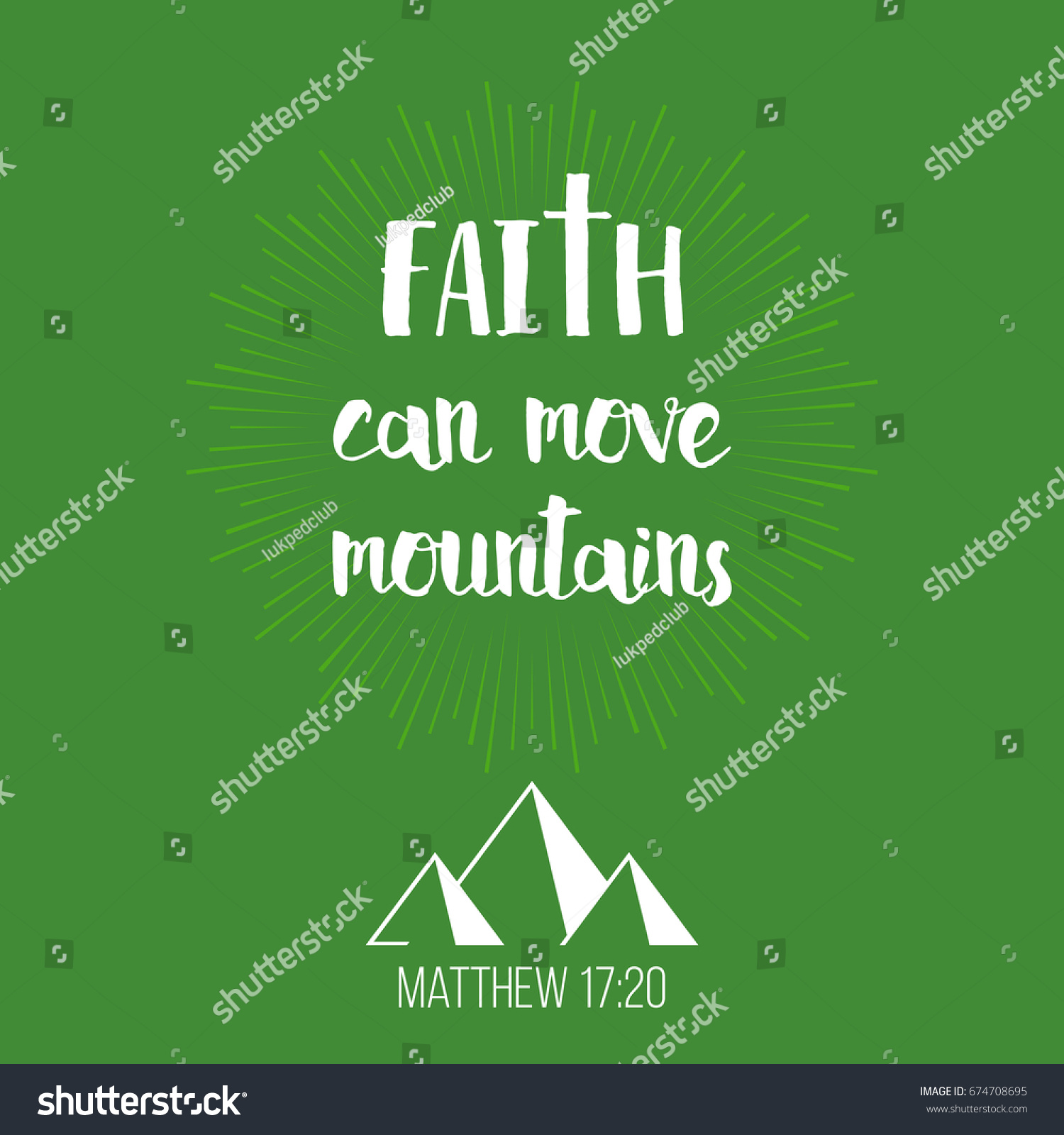 Faith Can Move Mountains Bible Verse Stock Vector (Royalty Free ...