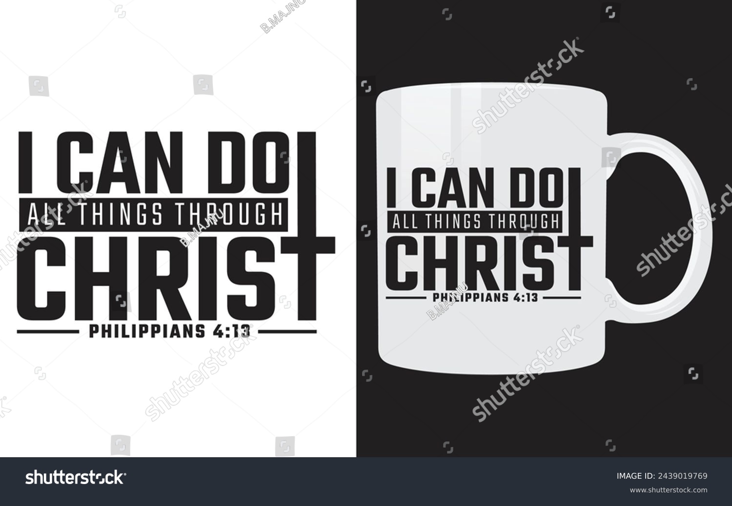 SVG of Faith Christian Typography Vector Mug Design “I can do all things through Christ” svg