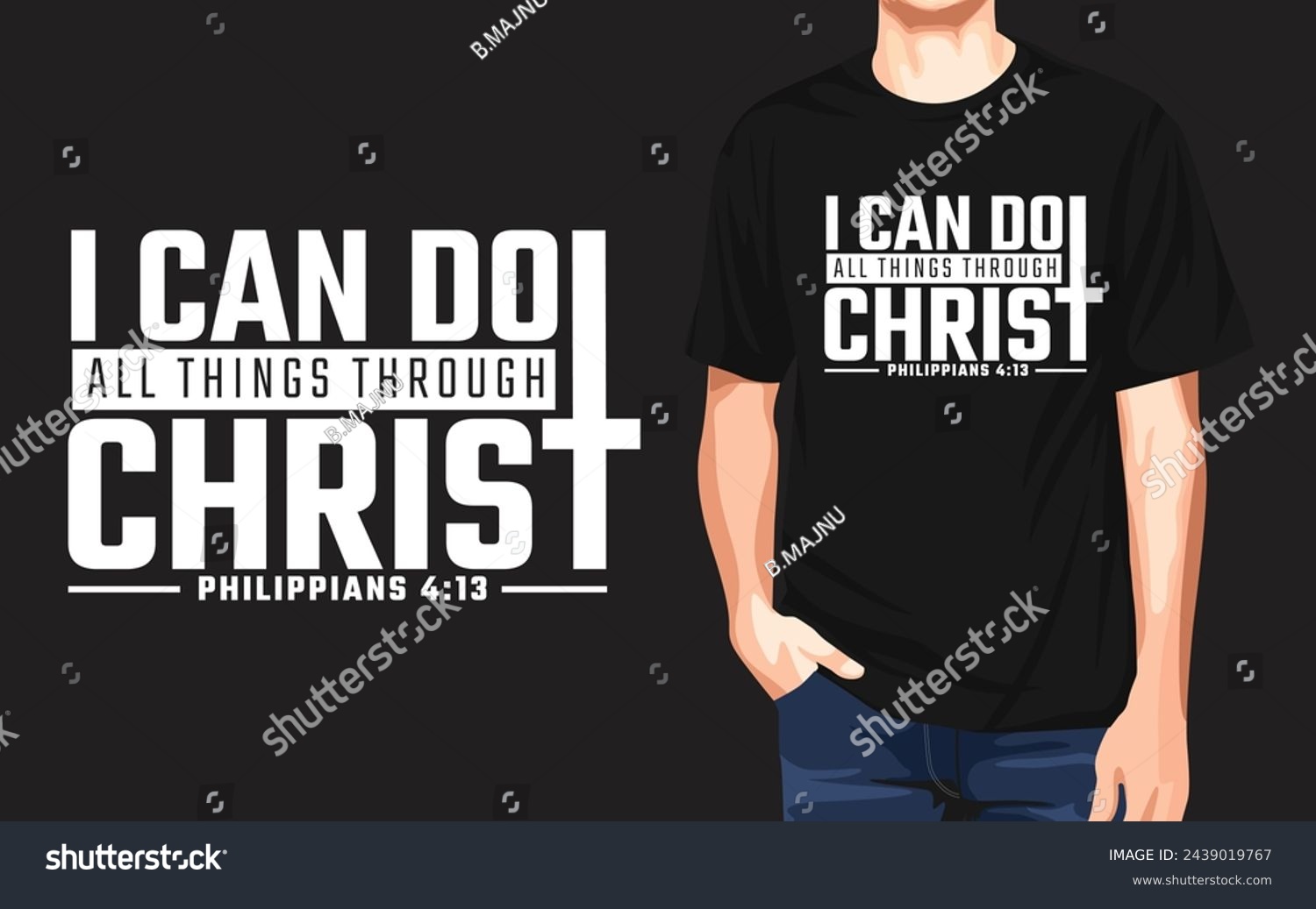 SVG of Faith Christian Typography Vector T shirt Design “I can do all things through Christ” svg