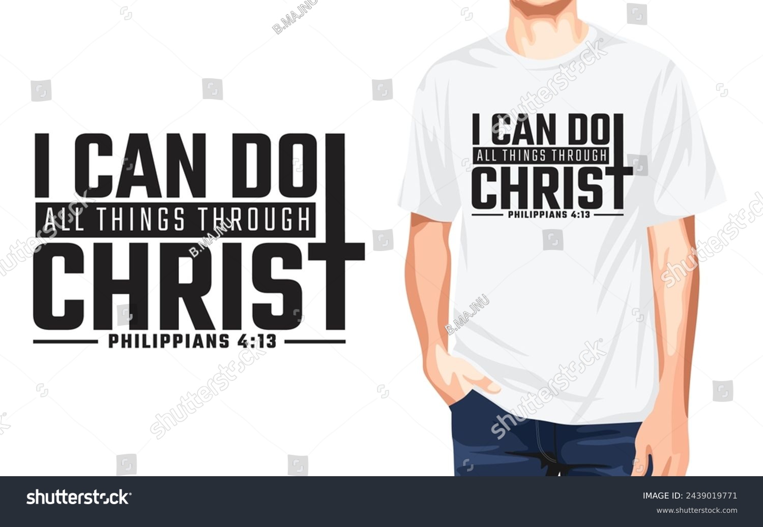 SVG of Faith Christian Typography Vector T shirt Design “I can do all things through Christ” svg