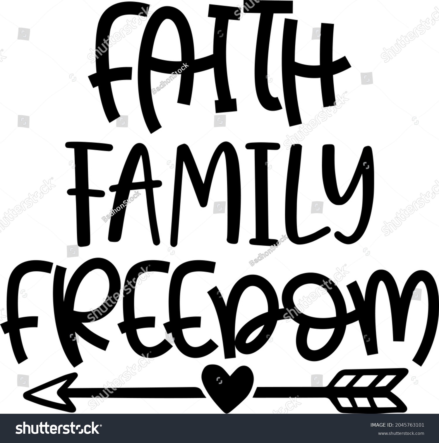 SVG of FAITH FAMILY FREEDOM SVG Design | Family SVG Cut Files svg
