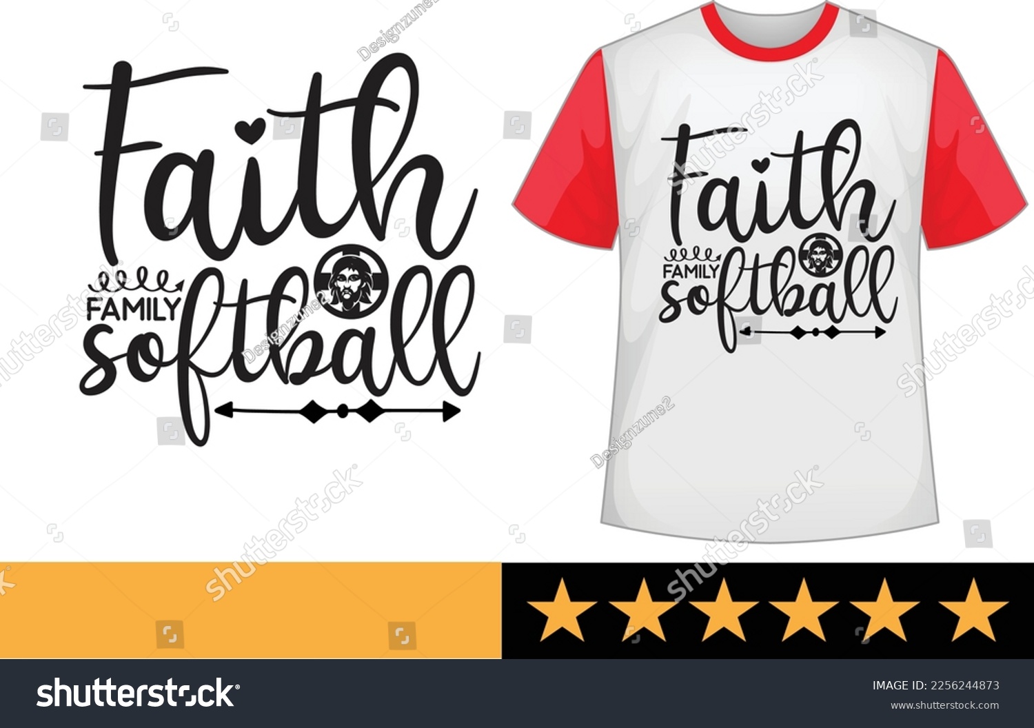 SVG of Faith family softball svg t shirt design svg