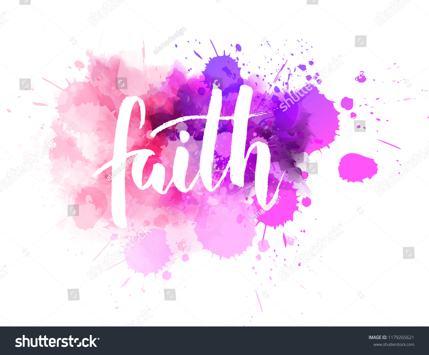 Faith Handwritten Modern Calligraphy Lettering Text Stock Vector ...