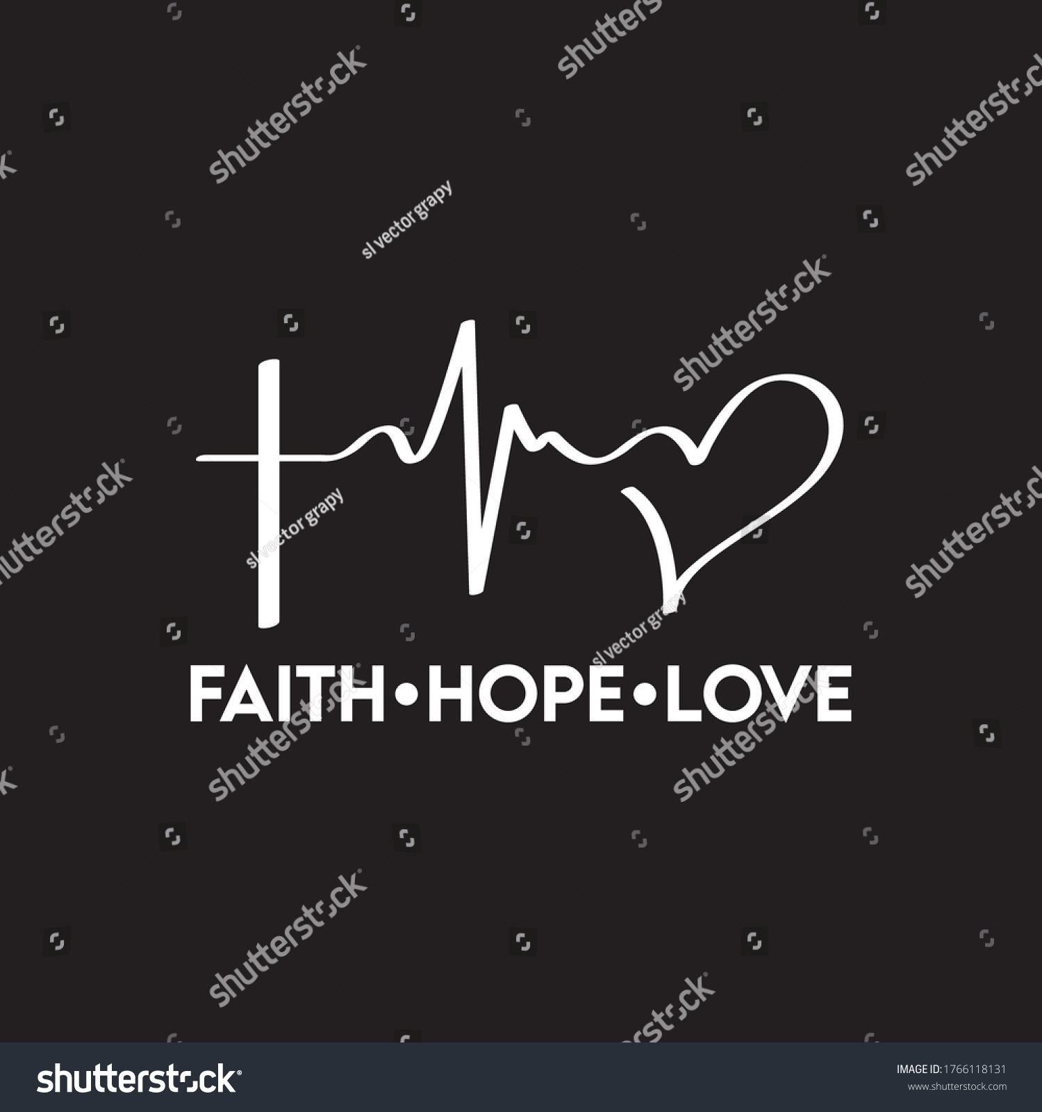 Faithhopelove Inspirational Quote Vector Design Print Stock Vector ...