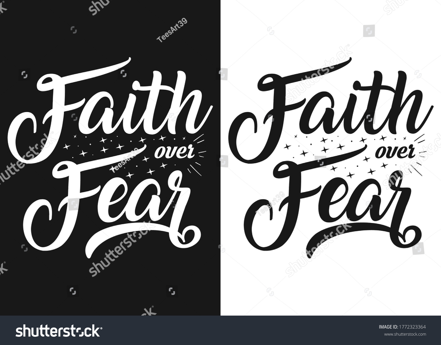 Faith Over Fearchristian Cross Bible Verse Stock Vector (royalty Free 