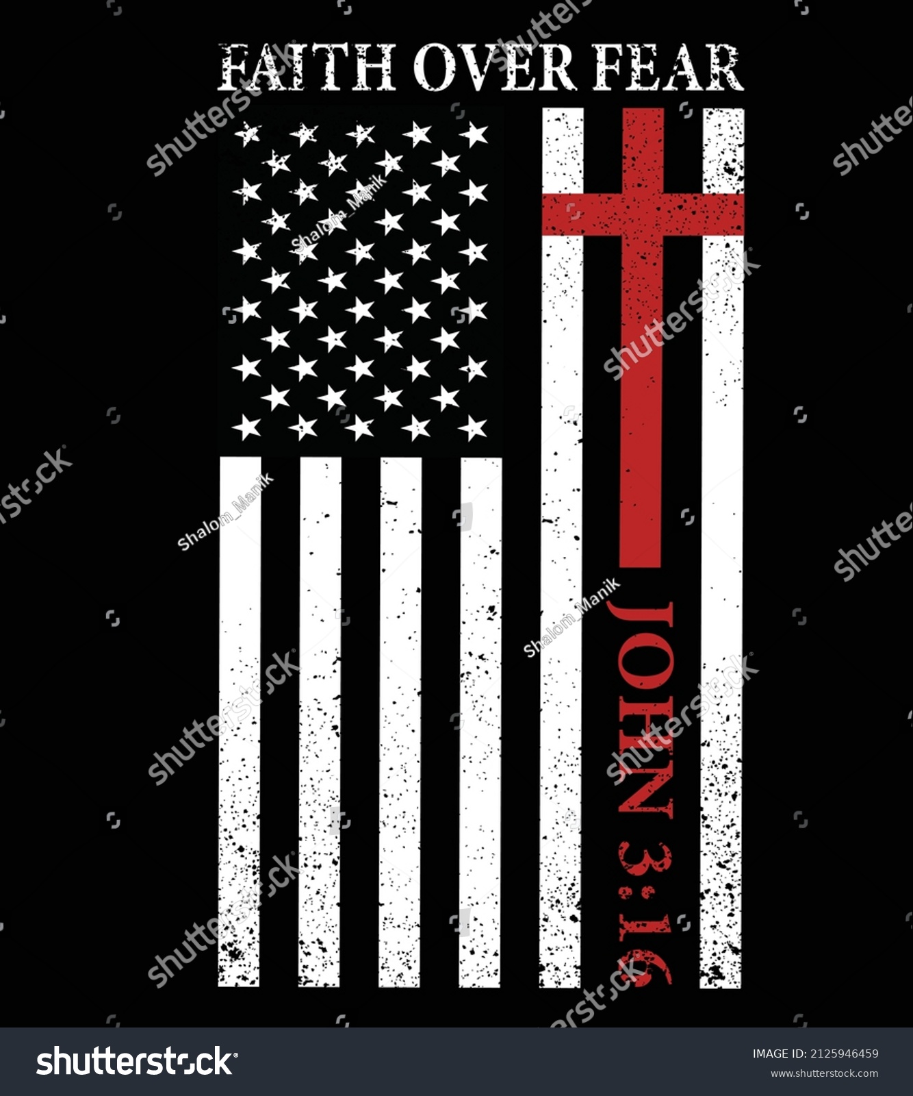 Faith Over Fear Usa Flag John Stock Vector (Royalty Free) 2125946459 ...