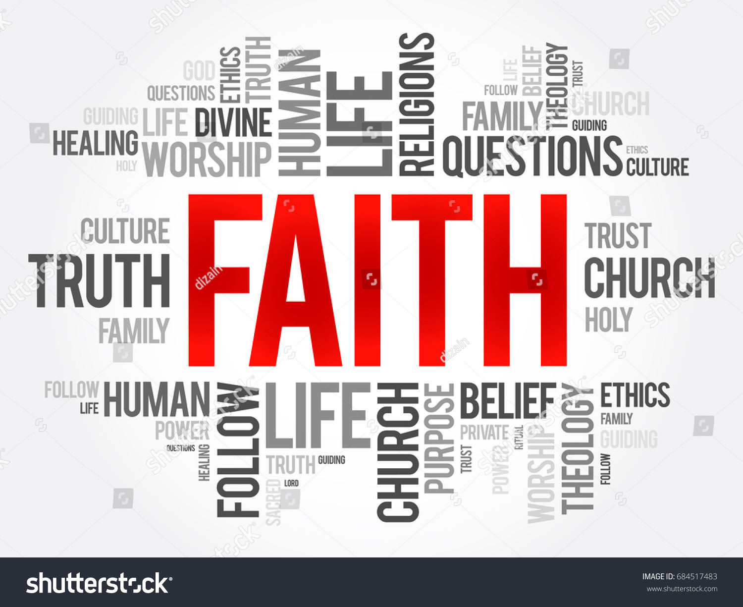 Faith Word Cloud Collage Social Concept Stock Vector 684517483 ...