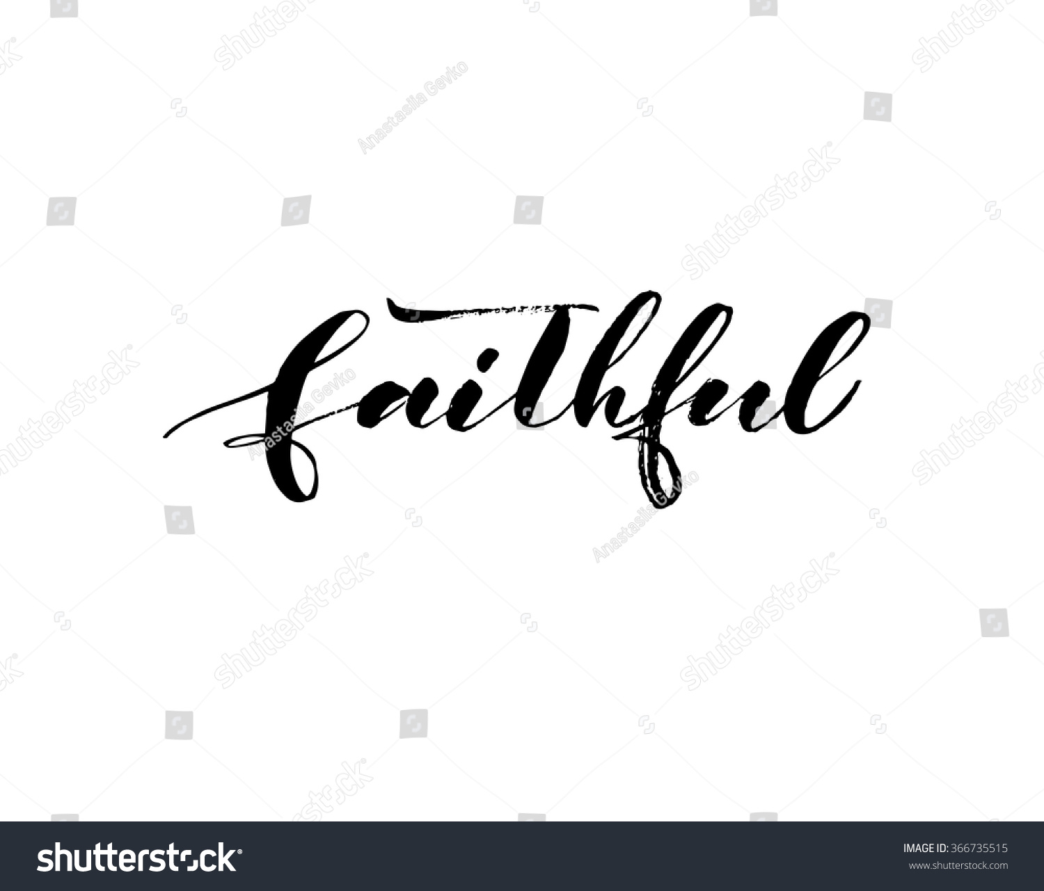 Faithful Phrase Hand Drawn Ink Illustration Stock Vector 366735515 ...