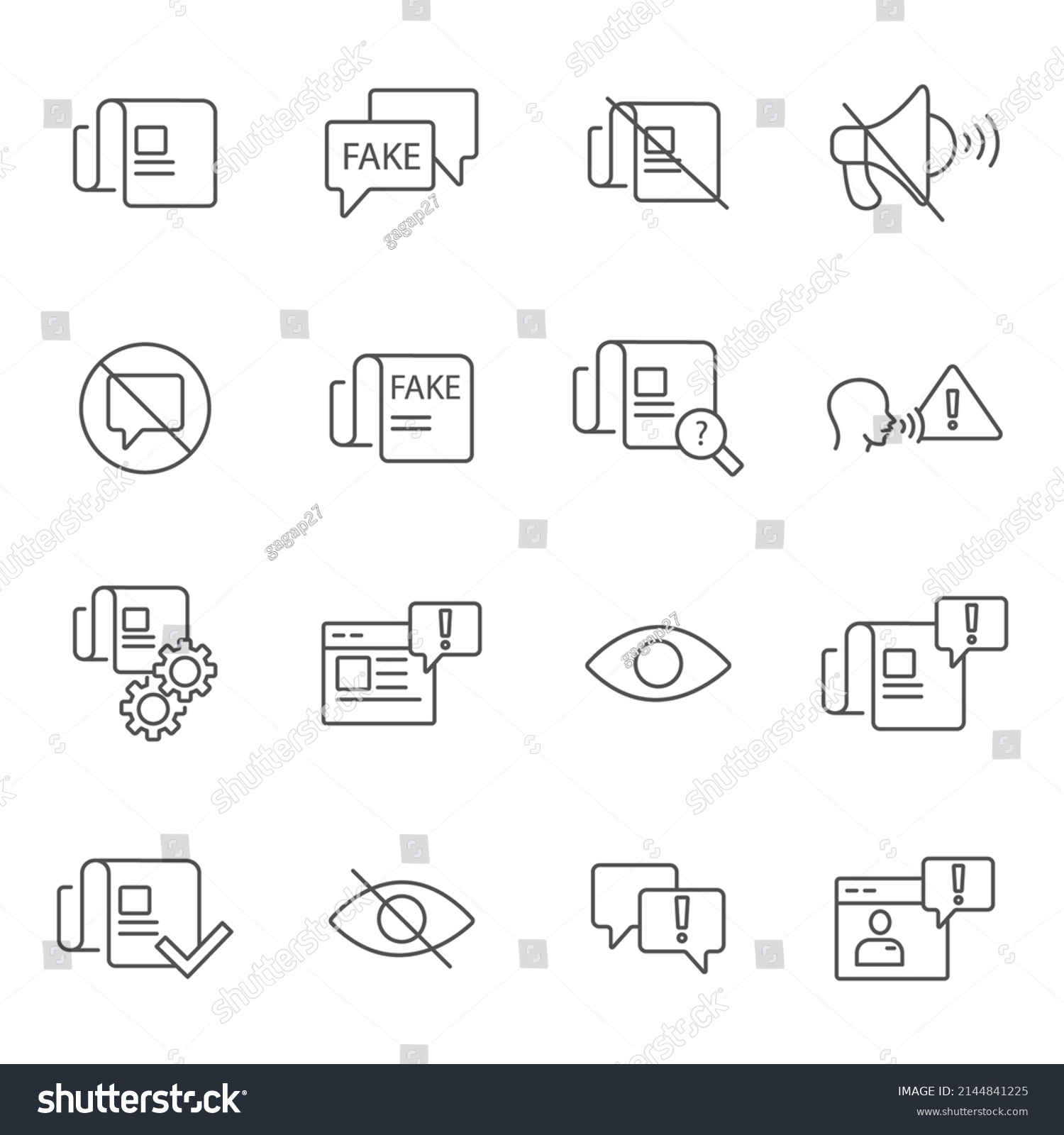 SVG of Fake News icons set . Fake News symbol vector elements for infographic web svg
