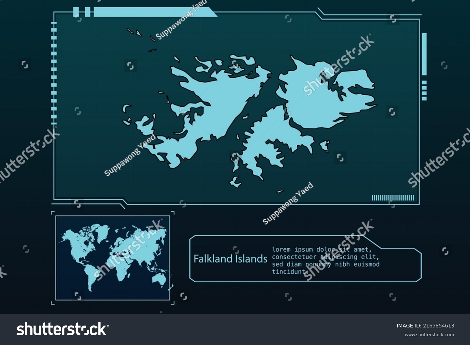 Falkland Islands Map Futuristic Infographic Map Stock Vector Royalty   Stock Vector Falkland Islands Map Futuristic Infographic Map Element Collection Background 2165854613 