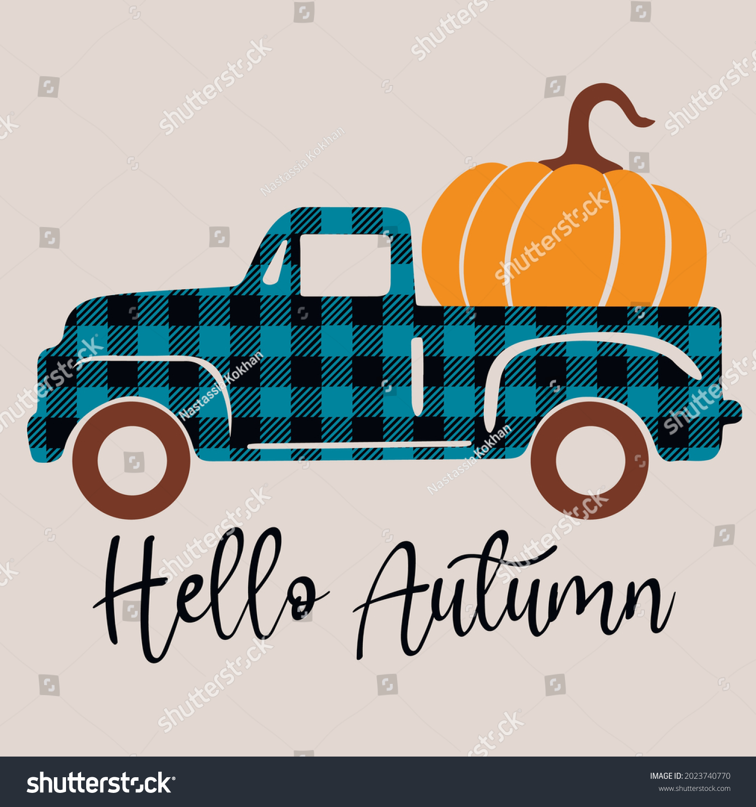 SVG of Fall truck with pumpkin svg vector Illustration isolated on white background.Happy fall truck shirt design. Pumpkin truck for autumn shirt design. Fall sublimation. Hello autumn truck with pumpkin svg svg