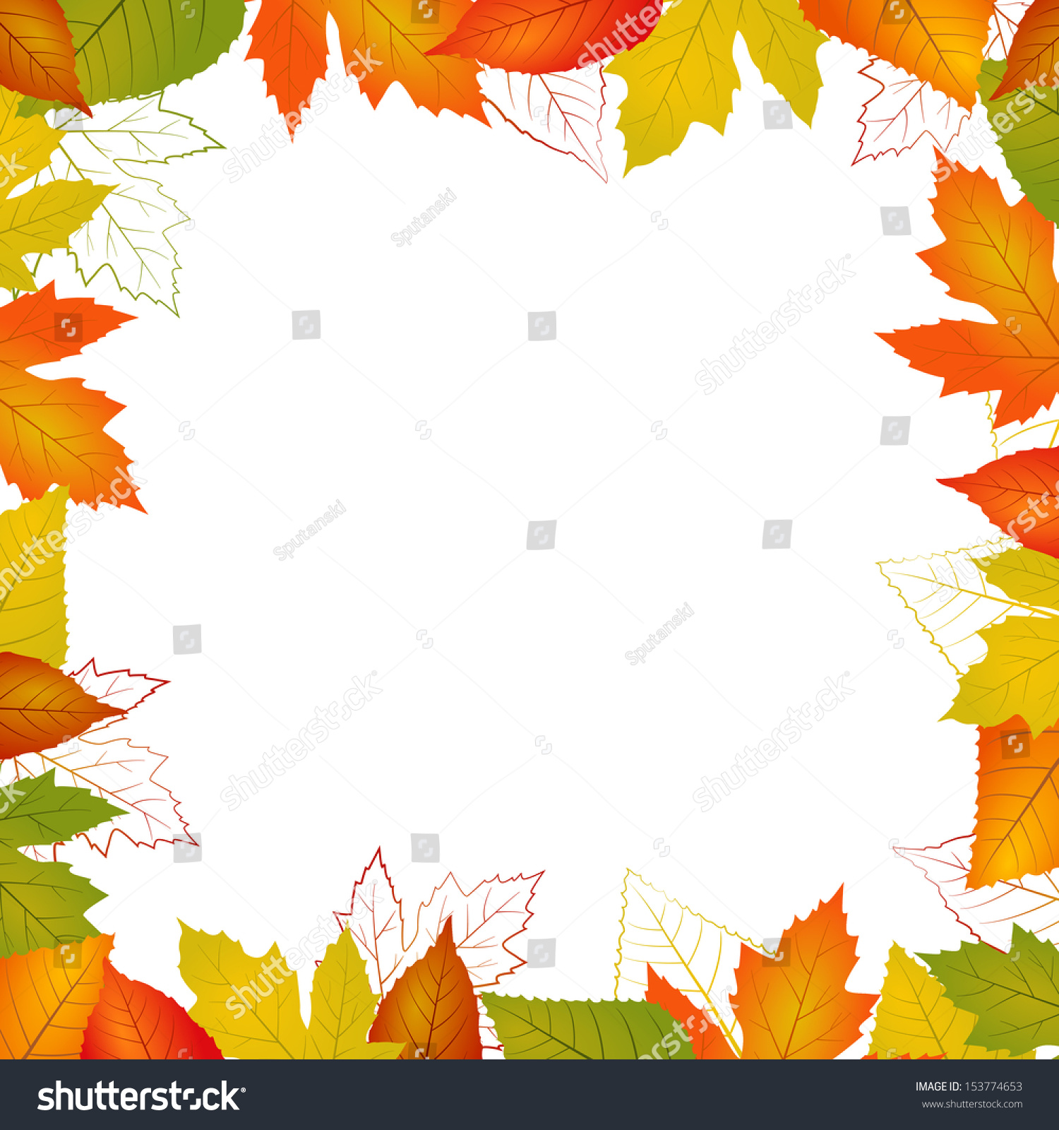 Fall Vector Leaf Border Illustration Isolated Stock Vector (Royalty ...