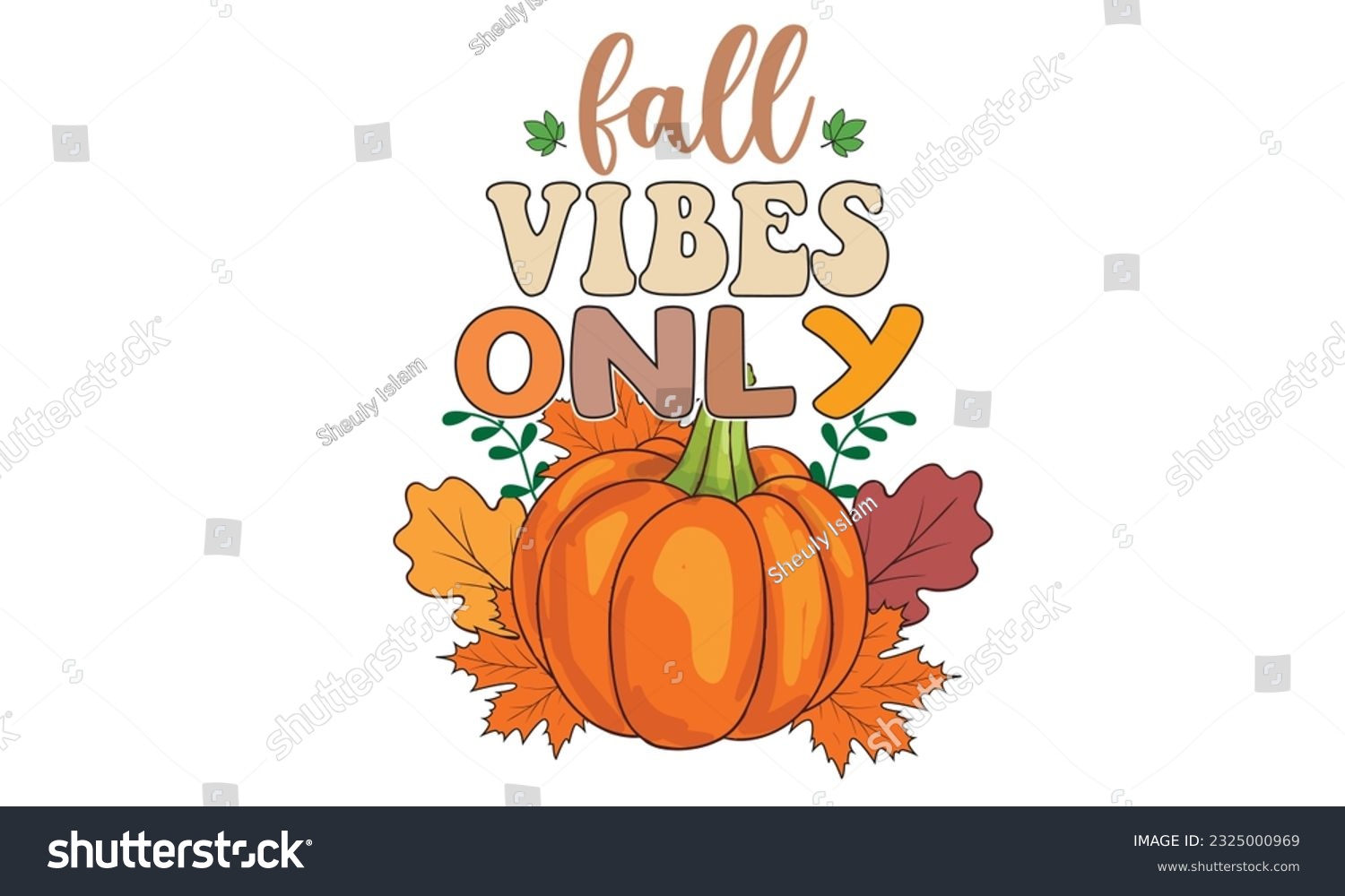 SVG of Fall Vibes Only Retro Svg T-Shirt Design svg
