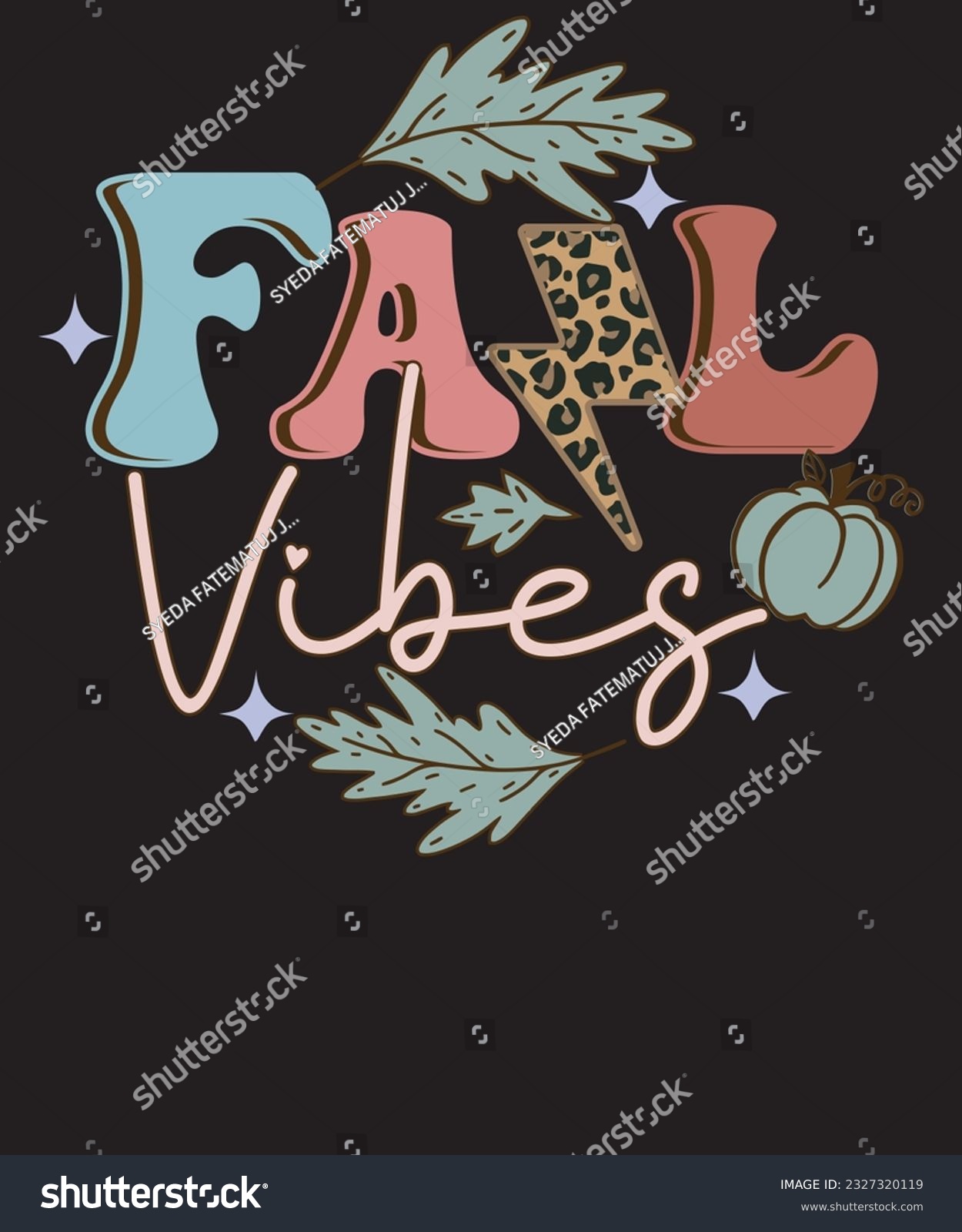 SVG of Fall Vibes Retro Autumn Pumpkin Leopard Fall T shirt Design svg