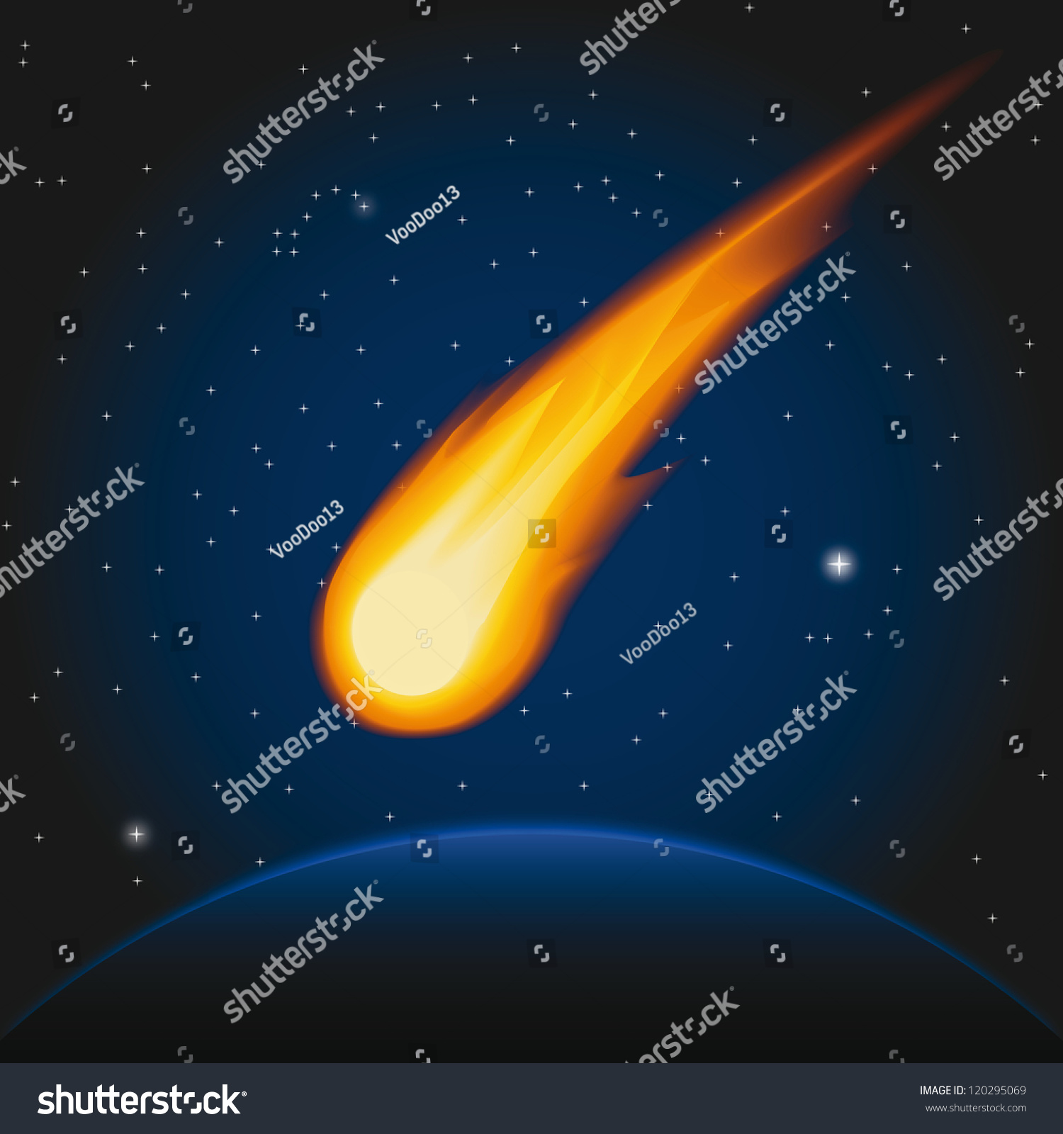 Falling Asteroid Vector Illustration Stock Vector (Royalty Free) 120295069