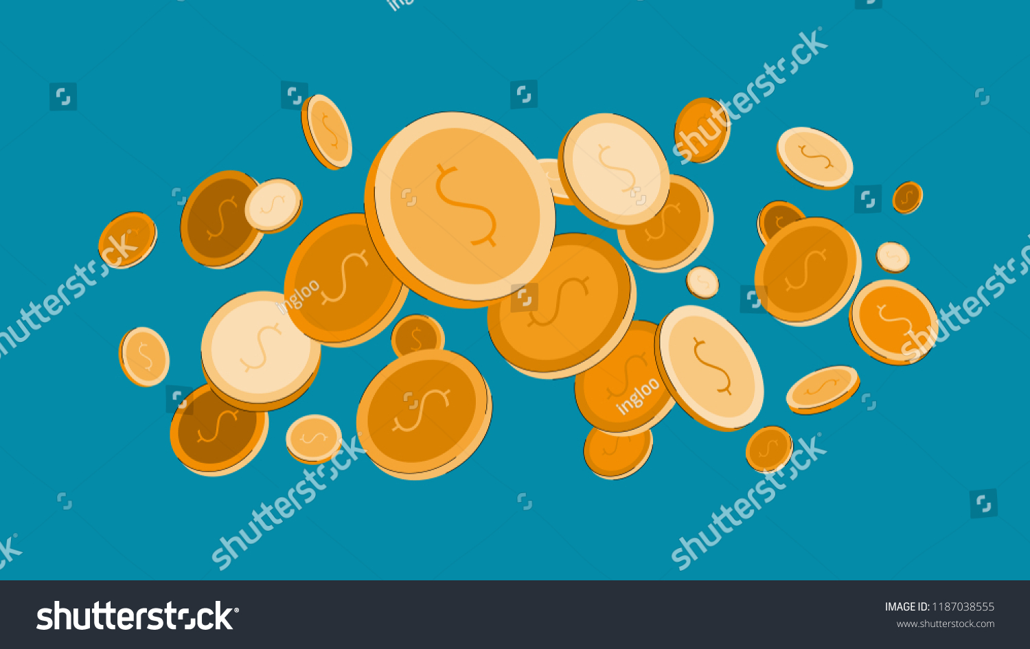 Falling Gold Coins Falling Money Flying Stock Vector Royalty Free 1187038555 Shutterstock 0231