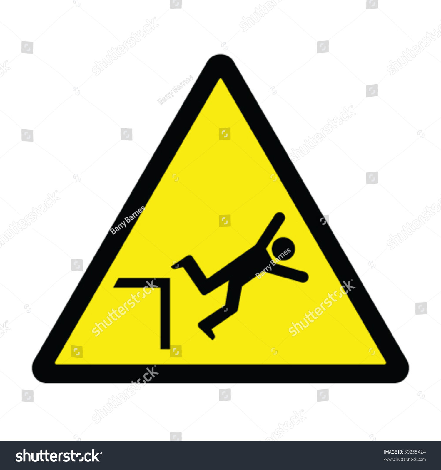 Falling Hazard Sign Stock Vector 30255424 - Shutterstock