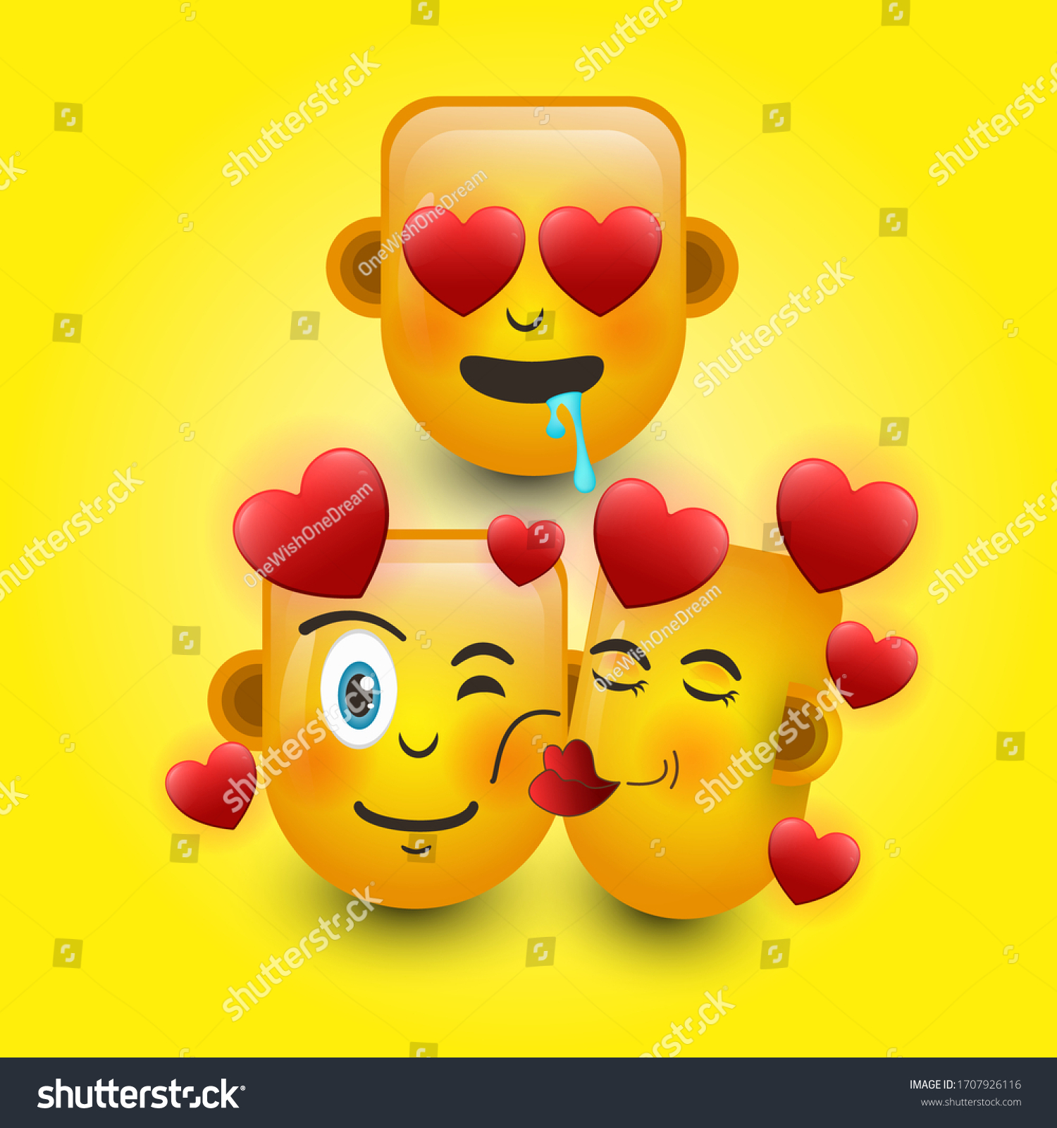 Verliebt in isolierte Emojis mit einer (Lizenzfrei