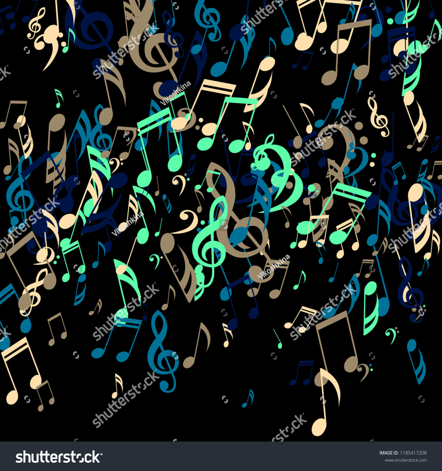 Falling Musical Notes Trendy Background Notes Stock Vector (Royalty ...