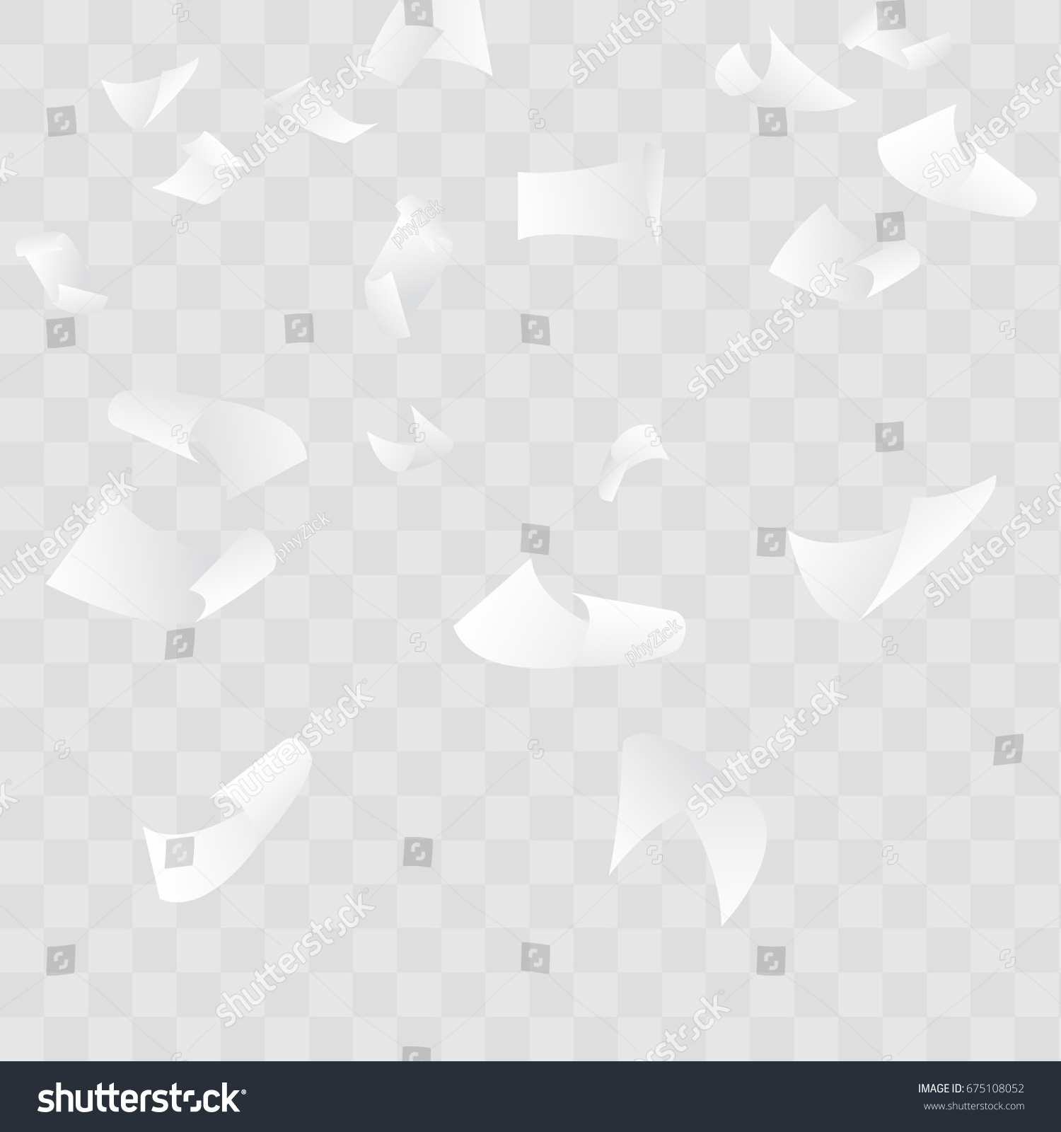 Falling Paper Sheets Halftone Background White Stock Vector (Royalty ...