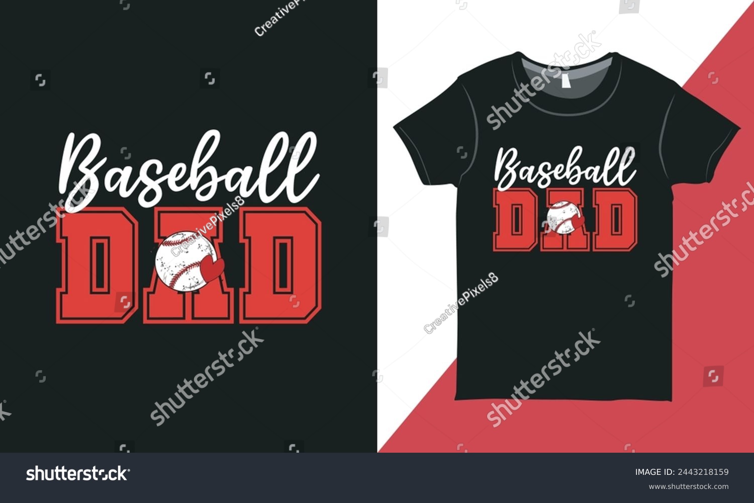 SVG of Family Baseball Typography T-Shirt Graphic, Sports Typography T-Shirt Design, Baseball Vector Design for Print, Gift for Father. svg