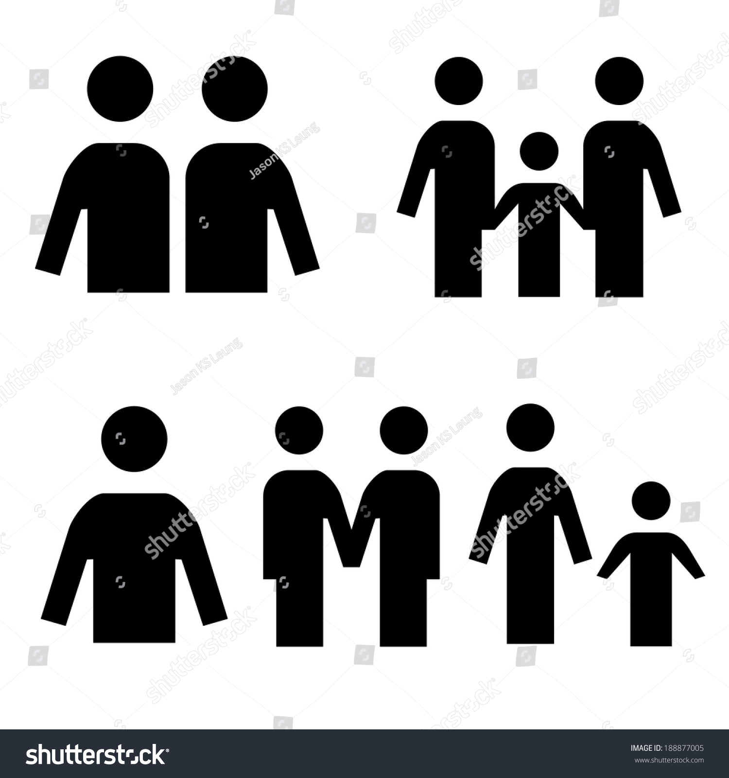 Family Black White Icon Vector 스톡 벡터 188877005 - Shutterstock