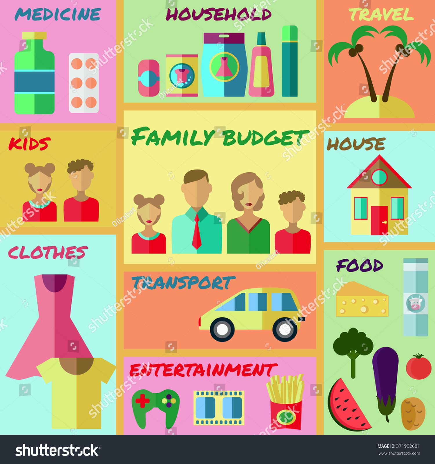 Family Budget Illustration Stock Vector 371932681 - Shutterstock