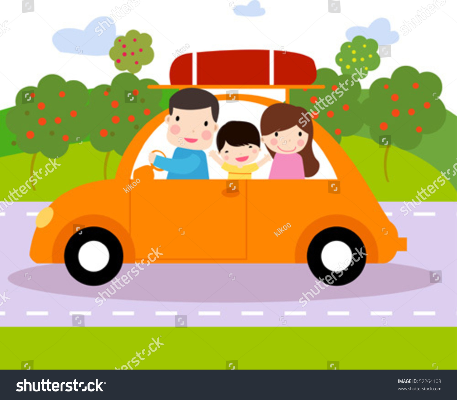 Family Car Stock Vector 52264108 - Shutterstock