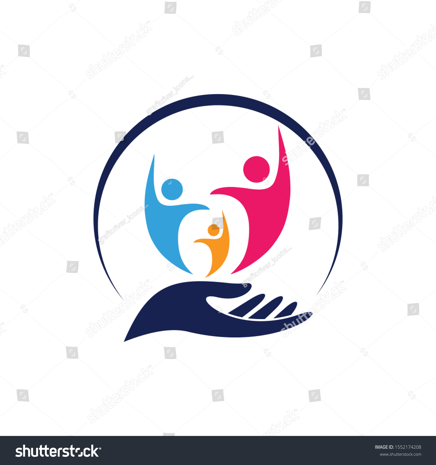 Family Care Logo Icon Vector Design Stock Vector (Royalty Free ...