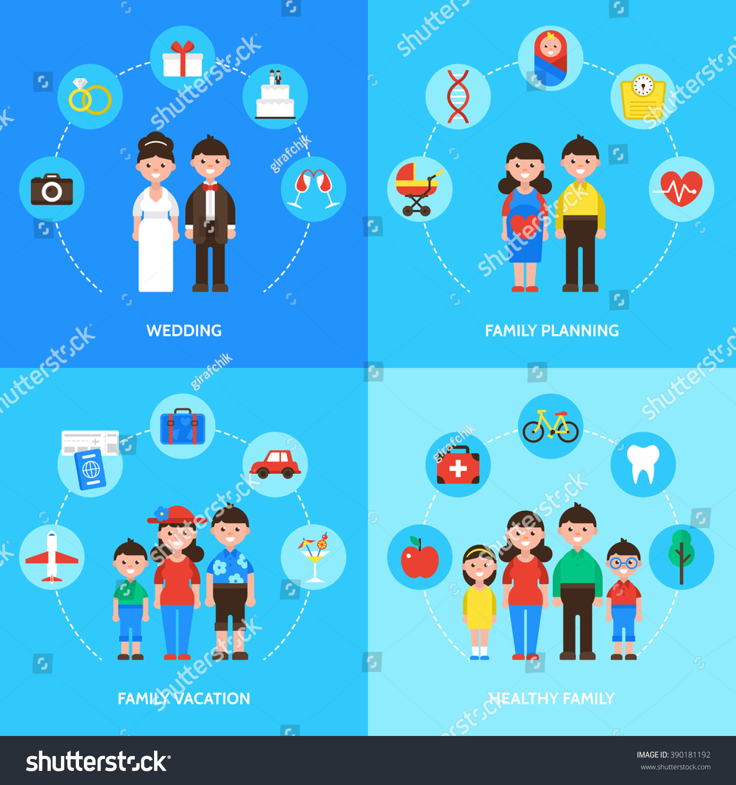 Download Family Concept Wedding Family Planning Family Stock Vector ...