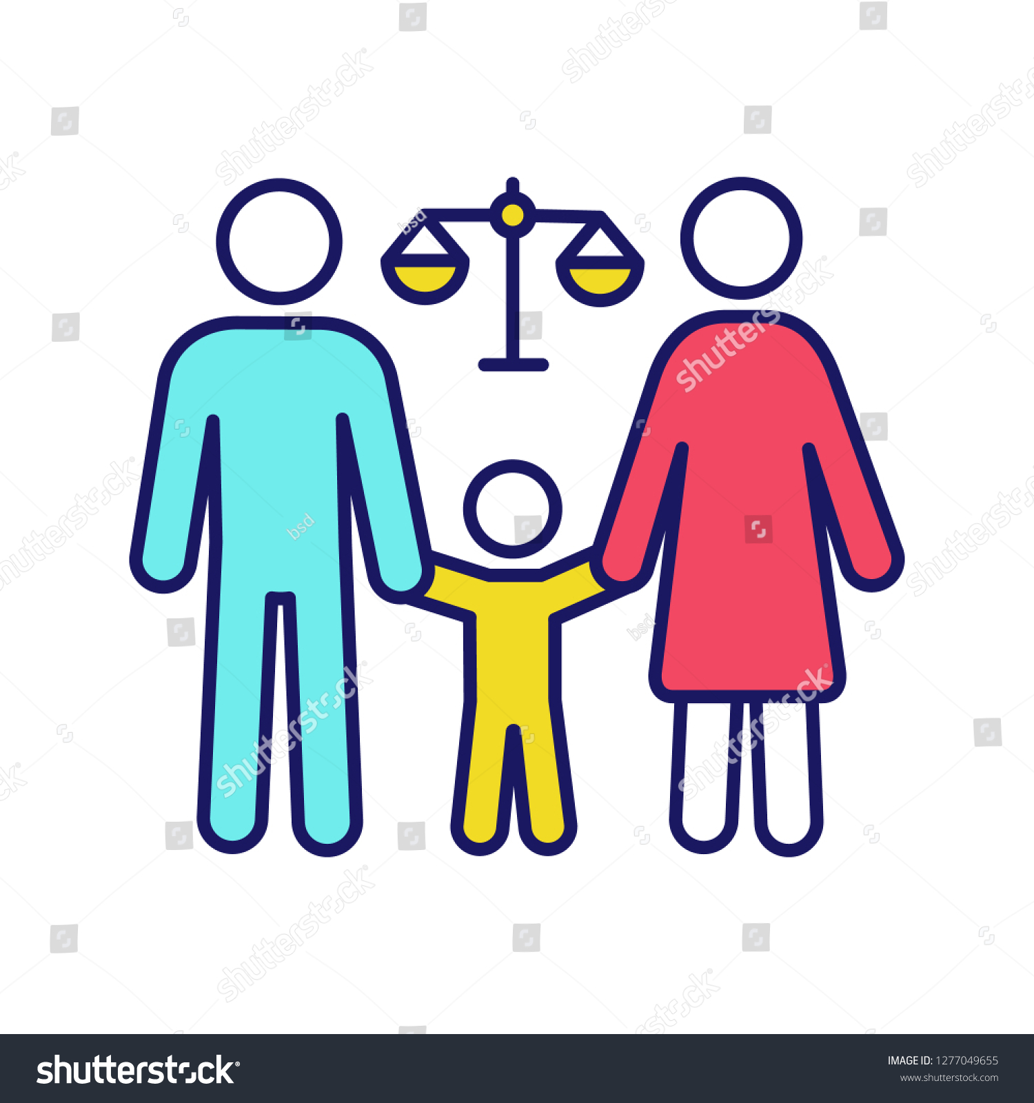 Download Family Court Color Icon Child Custody Stock Vector Royalty Free 1277049655