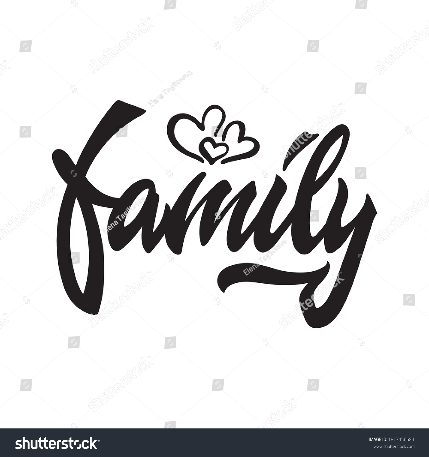 Family Handwritten Text Isolated On White Stock Vector (Royalty Free ...