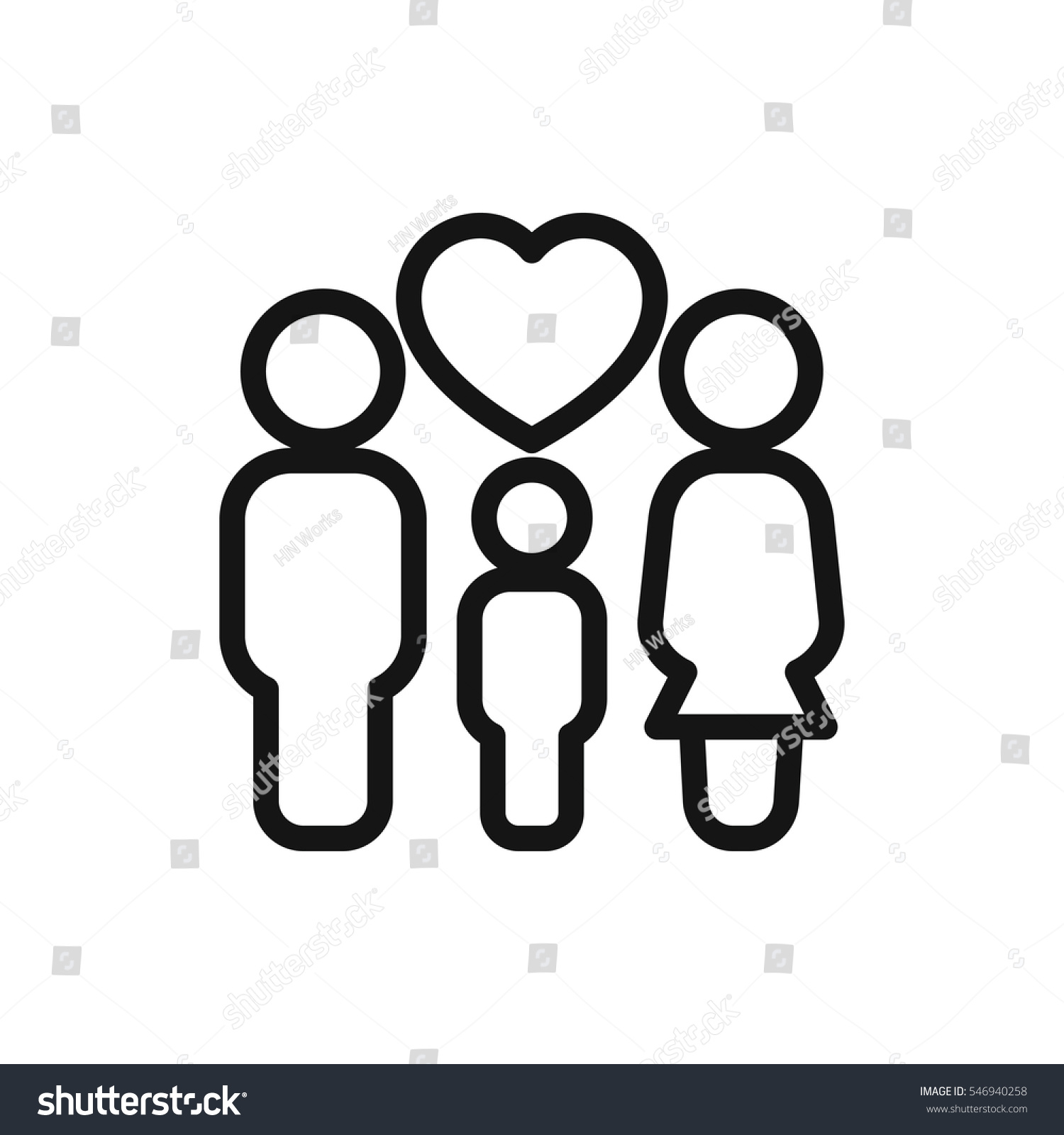 Family Icon Illustration Isolated Vector Sign Stock Vector 546940258