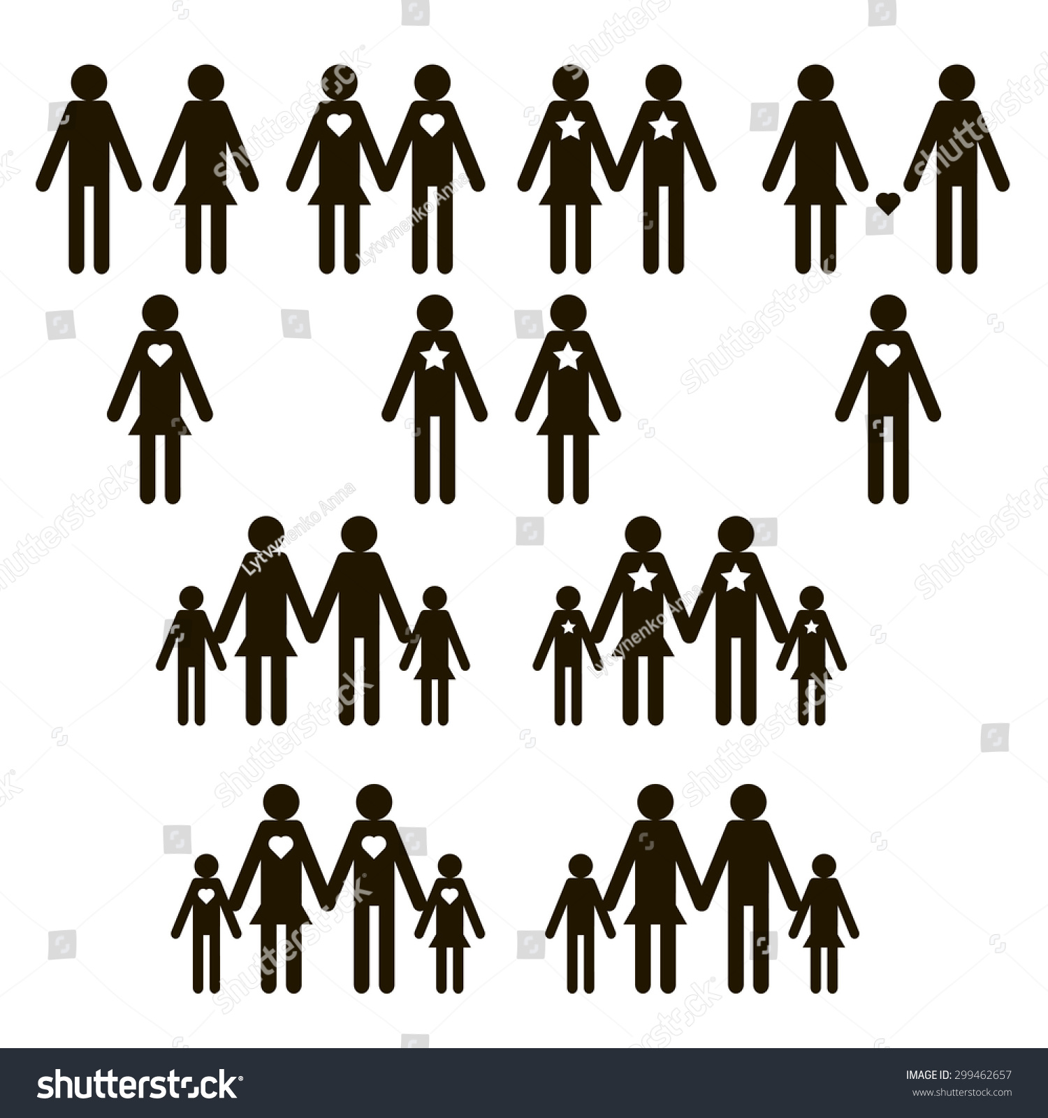 Family Icons Set Vector Stock Vector (Royalty Free) 299462657