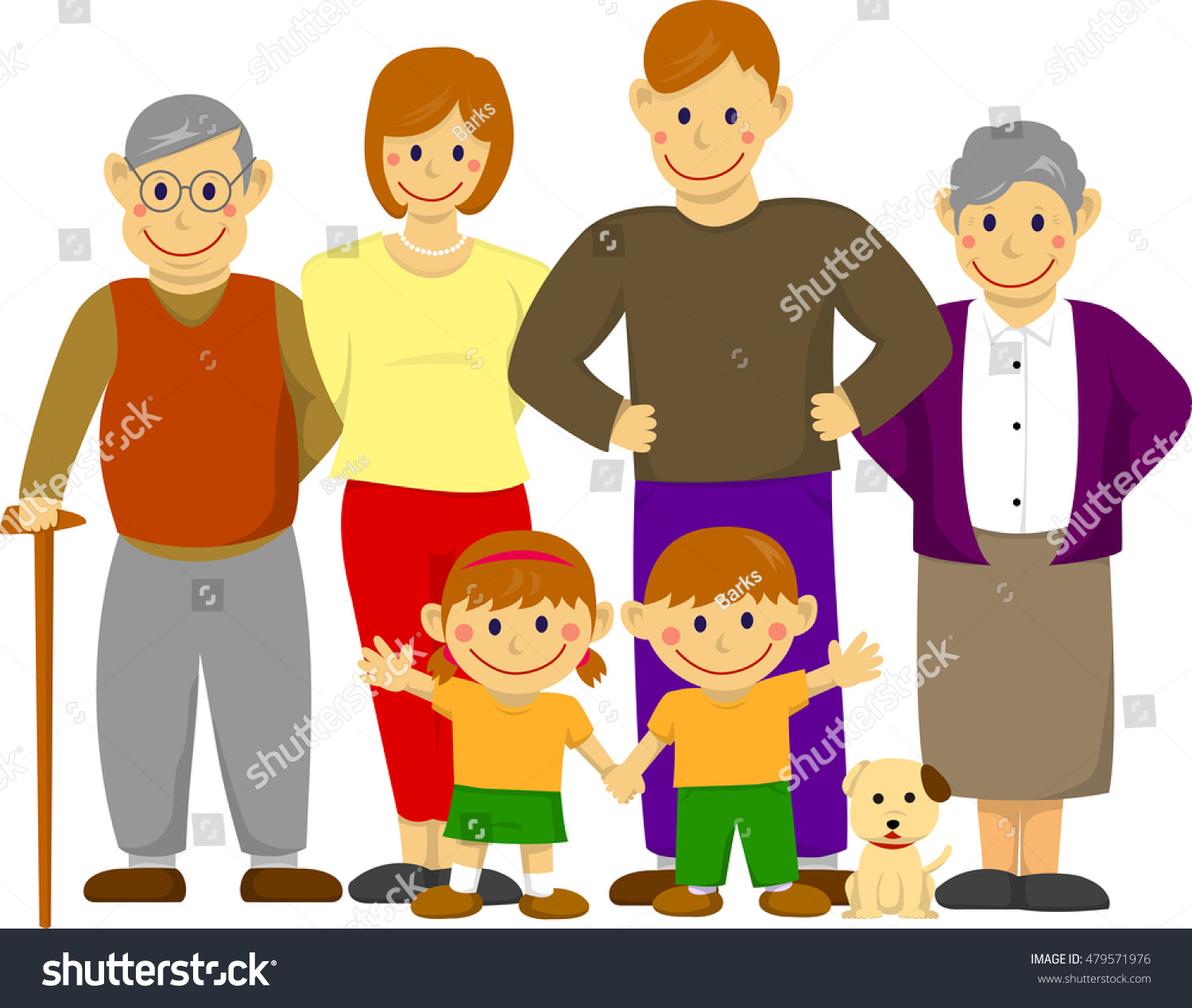 Family Illustration Grandparents Vector Stock Vector (Royalty Free ...