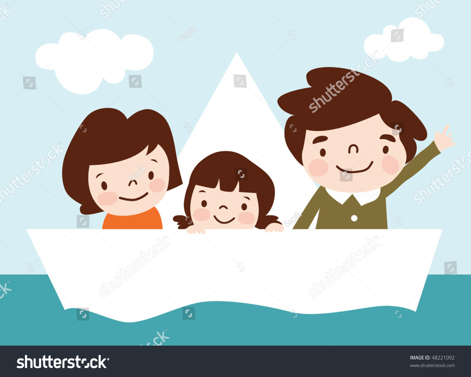 Family Ship Cartoon Vector Illustration Stock Vector 48221092 ...