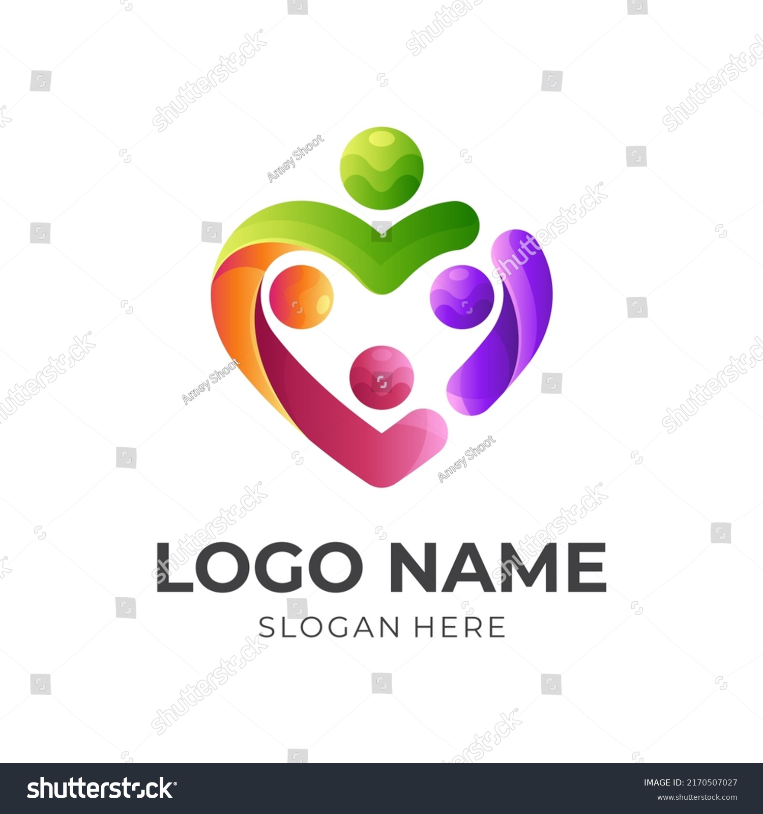 Family Love Logo Vector People Love Stock Vector (Royalty Free ...