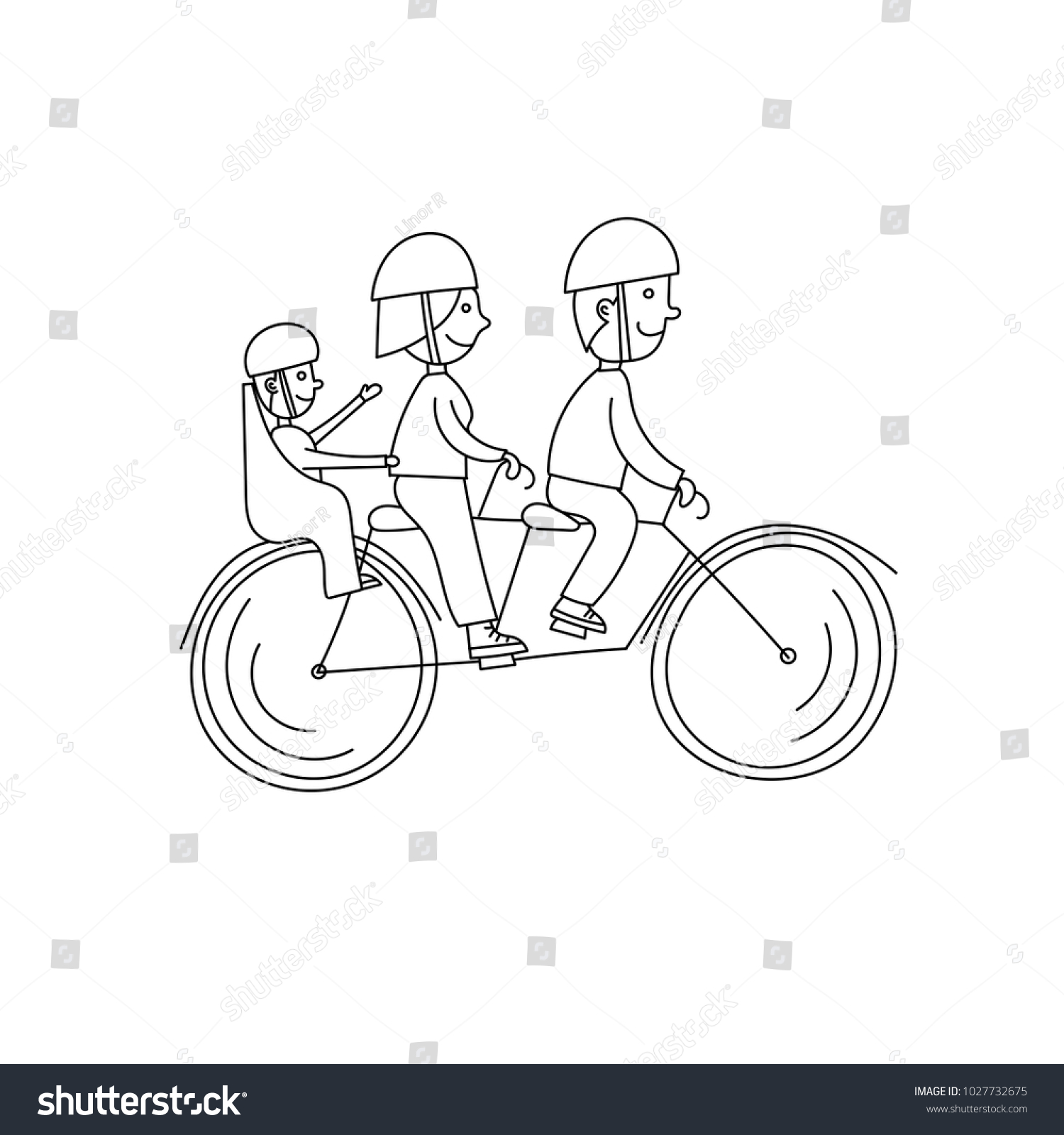 tandem with child seat