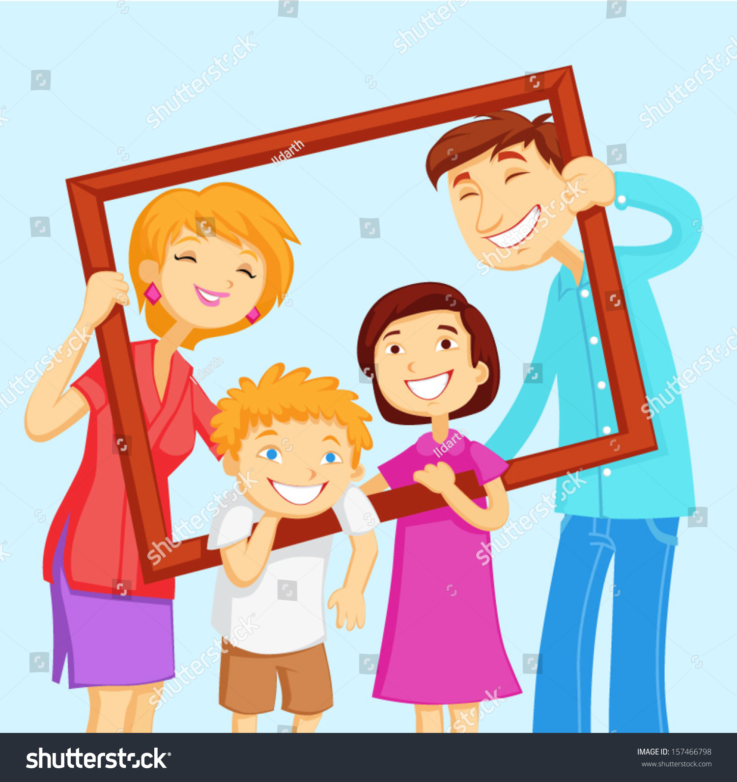 Family Portrait Stock Vector (Royalty Free) 157466798