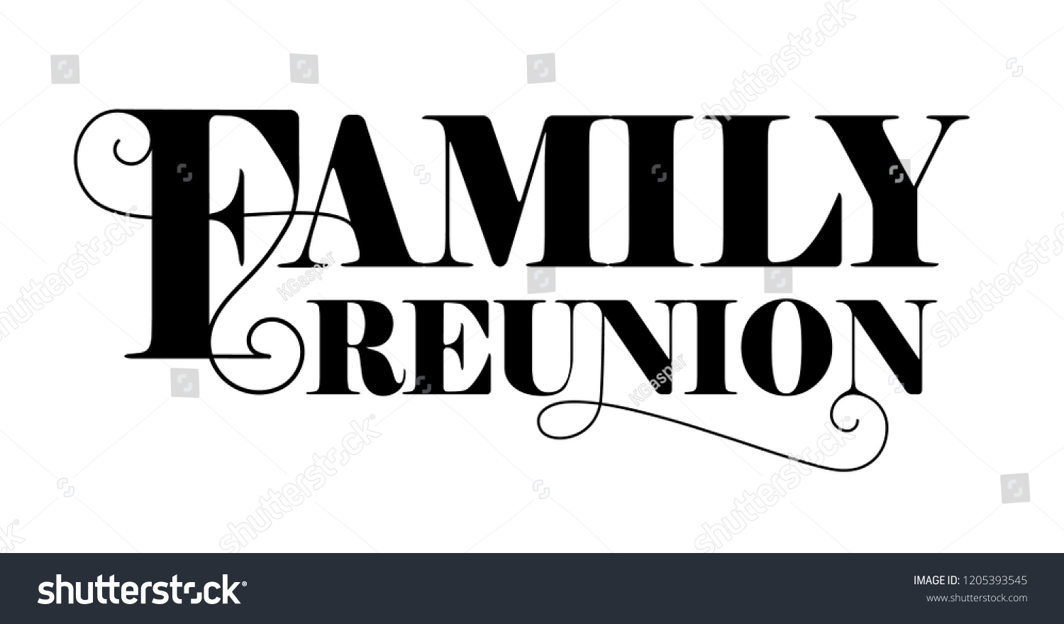 Family Reunion Text Design Vintage Lettering Stock Vector ...