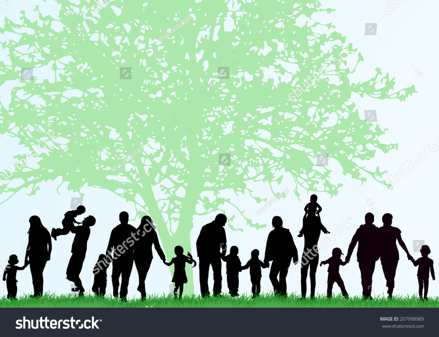 Family Silhouettes Stock Vector (Royalty Free) 207998989 | Shutterstock