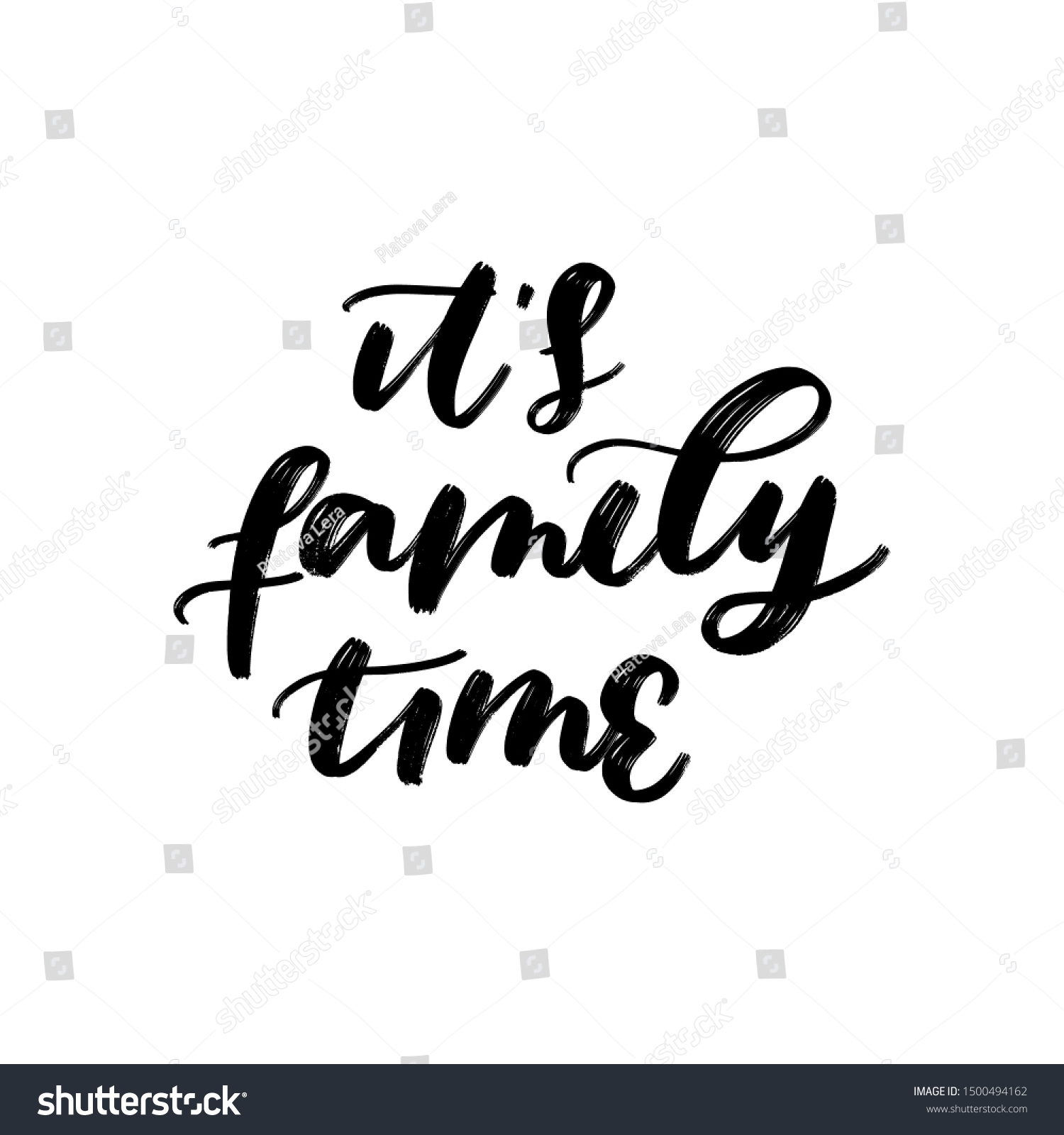 Family Time Vector Hand Lettering Family Stock Vector Royalty Free