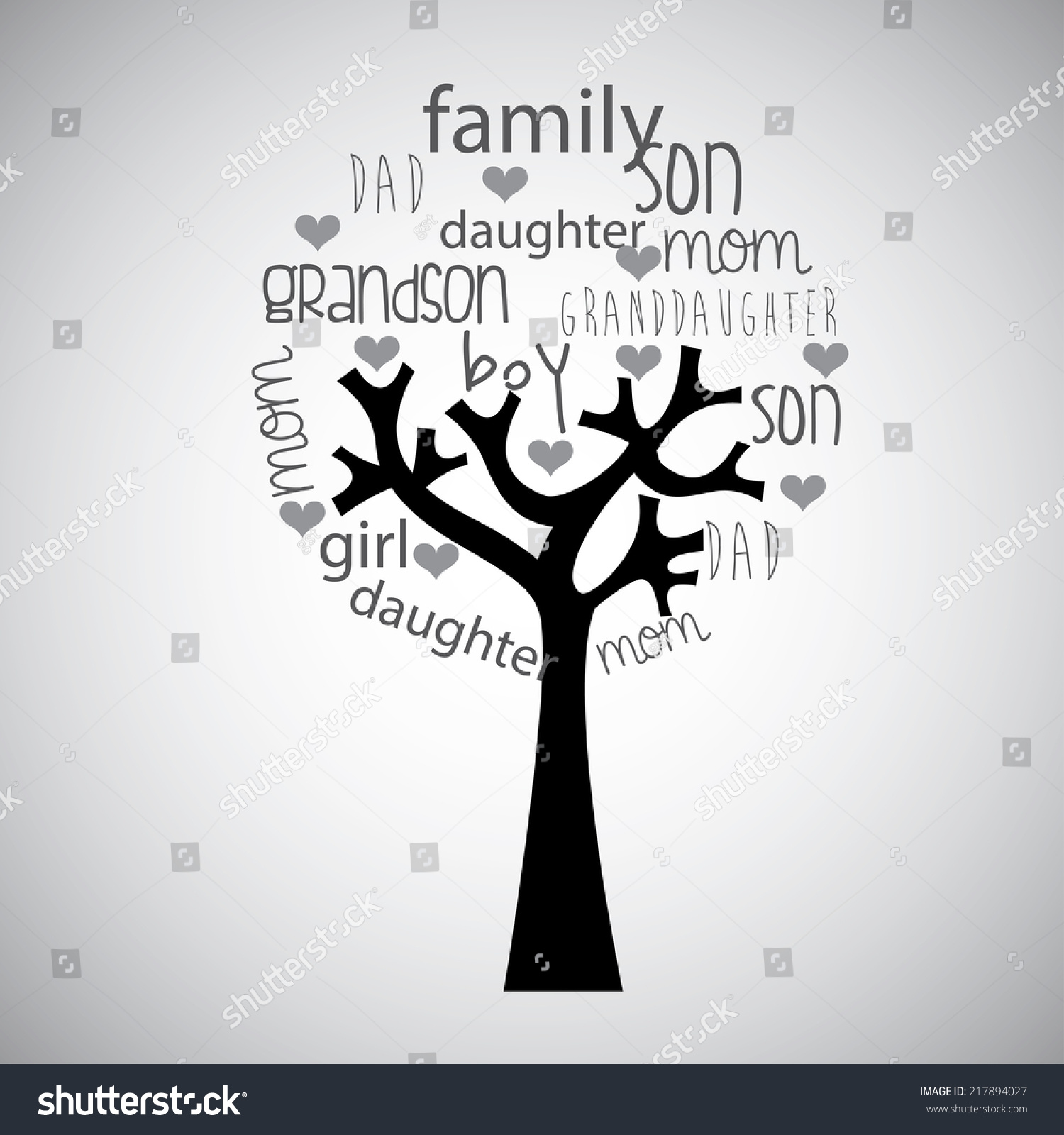Family Tree Design Vector Illustration Stock Vector 217894027