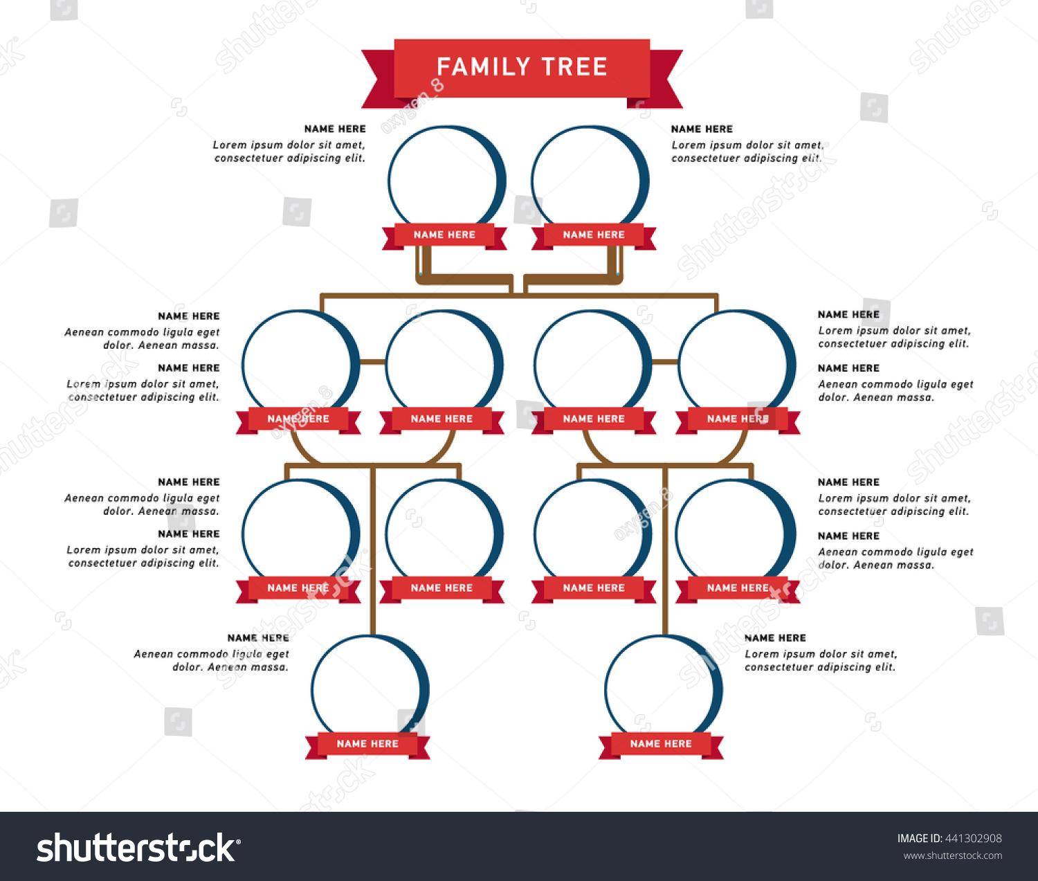 Family Tree Generation Illustratuion People Faces Stock Vector Royalty Free 441302908