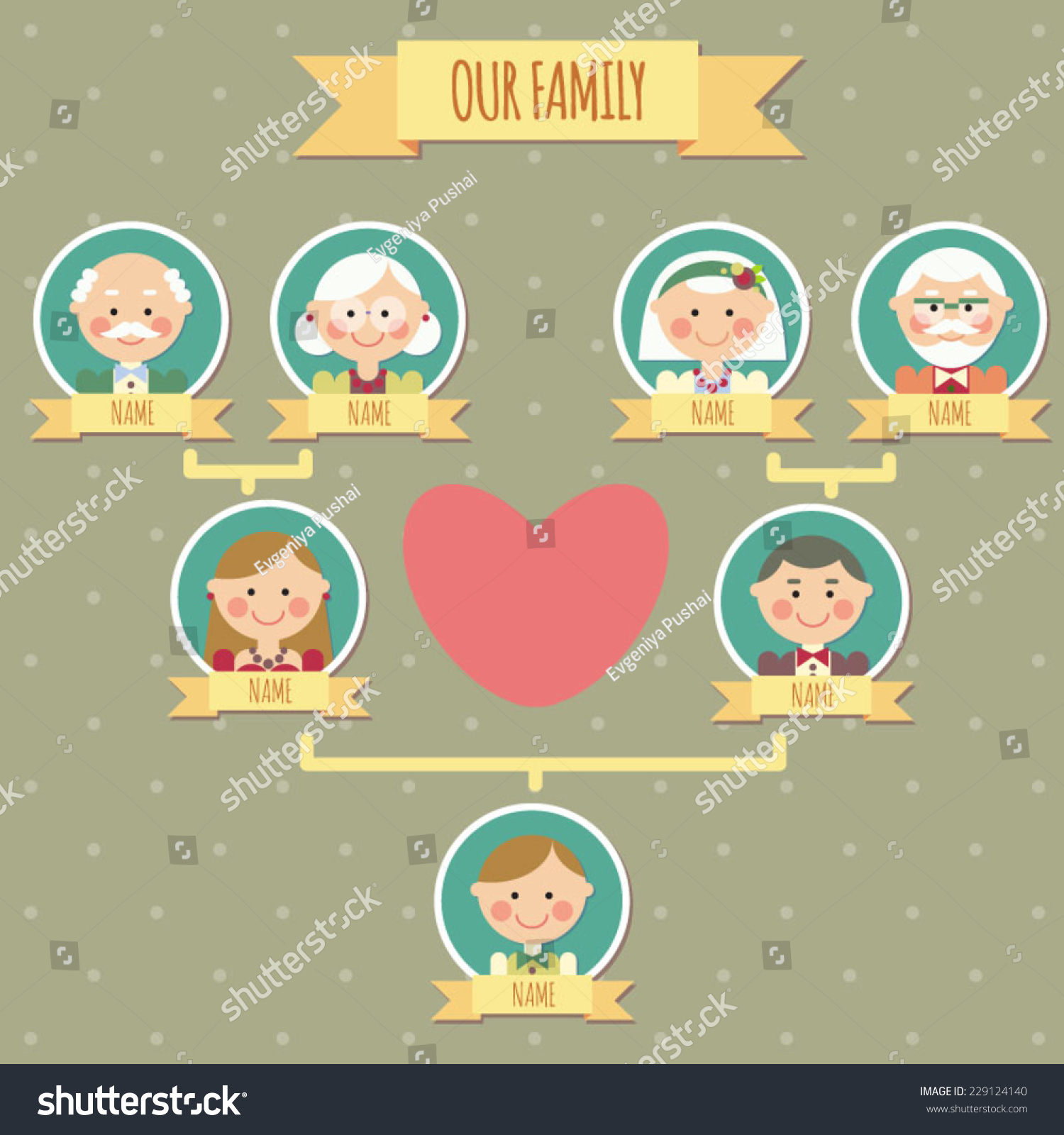 Family Tree Icons Stock Vector Illustration 229124140 : Shutterstock