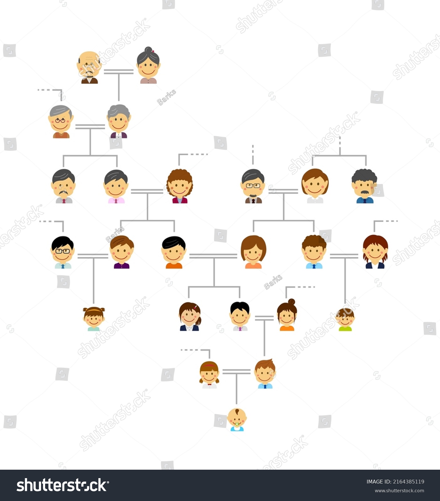 Family Tree Members Family Vector Illustration Stock Vector (Royalty ...