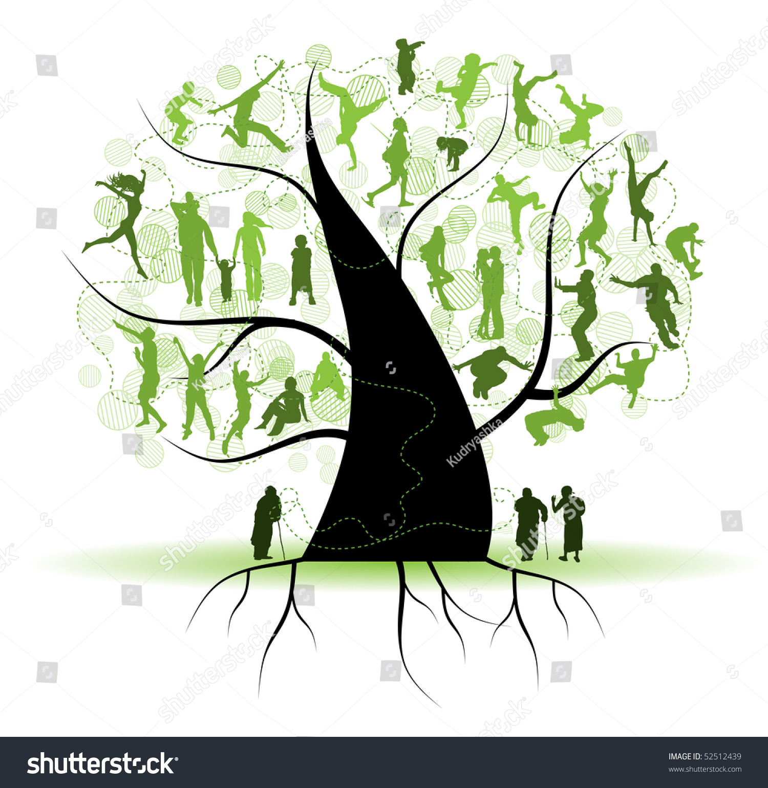 Family Tree Relatives People Silhouettes Stock Vector 52512439 ...